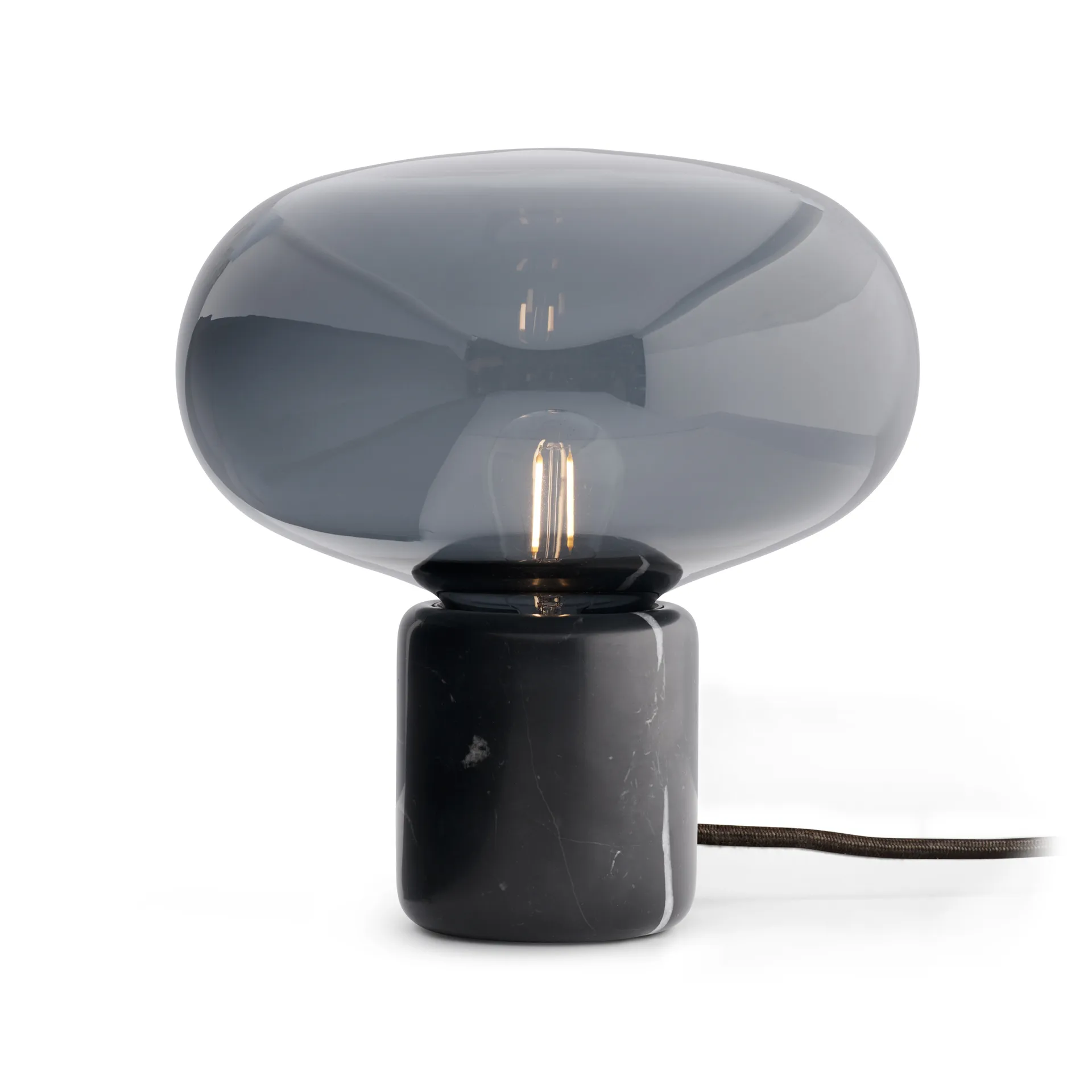 Lampada da tavolo Karl-Johan, Black marquina-smoked glass New Works