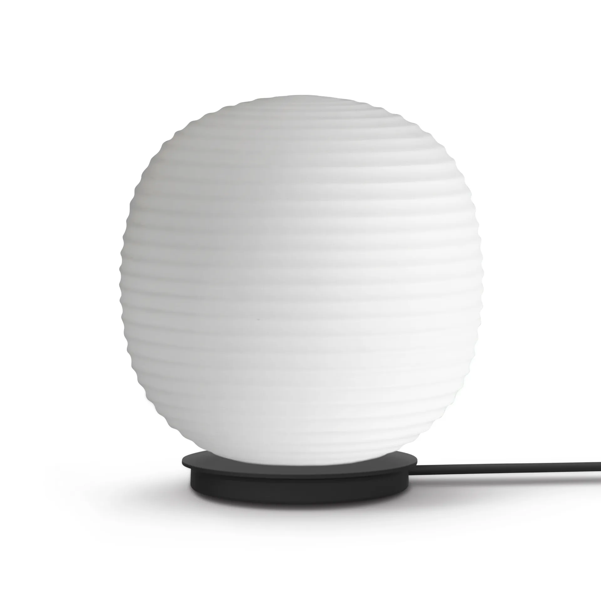 Lampada da tavolo Lantern Globe media, Vetro opalino bianco satinato New Works