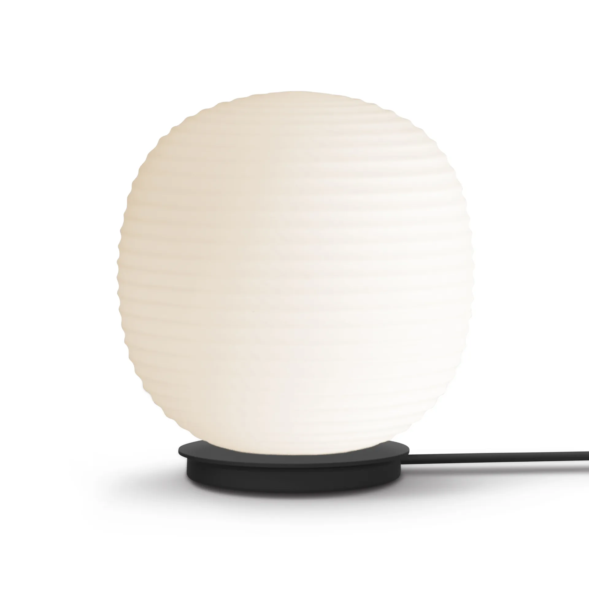 Lampada da tavolo Lantern Globe media, Vetro opalino bianco satinato New Works