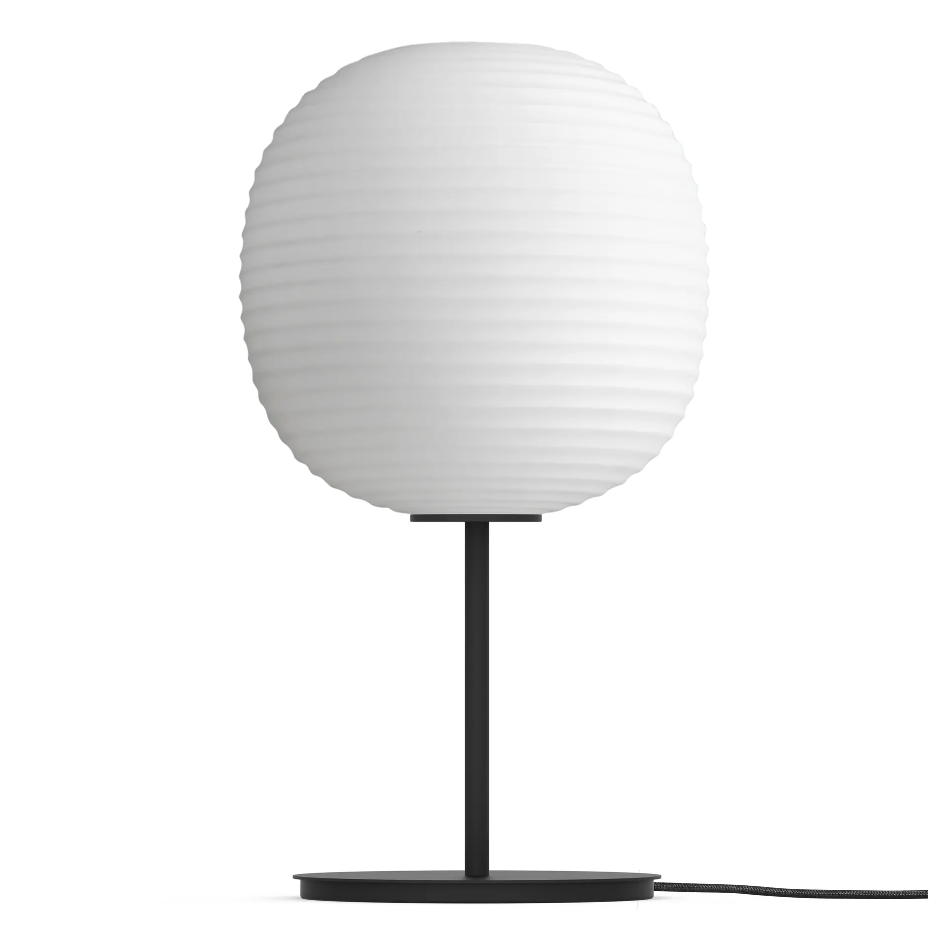 Lampada da tavolo Lantern media, Vetro opalino bianco satinato New Works