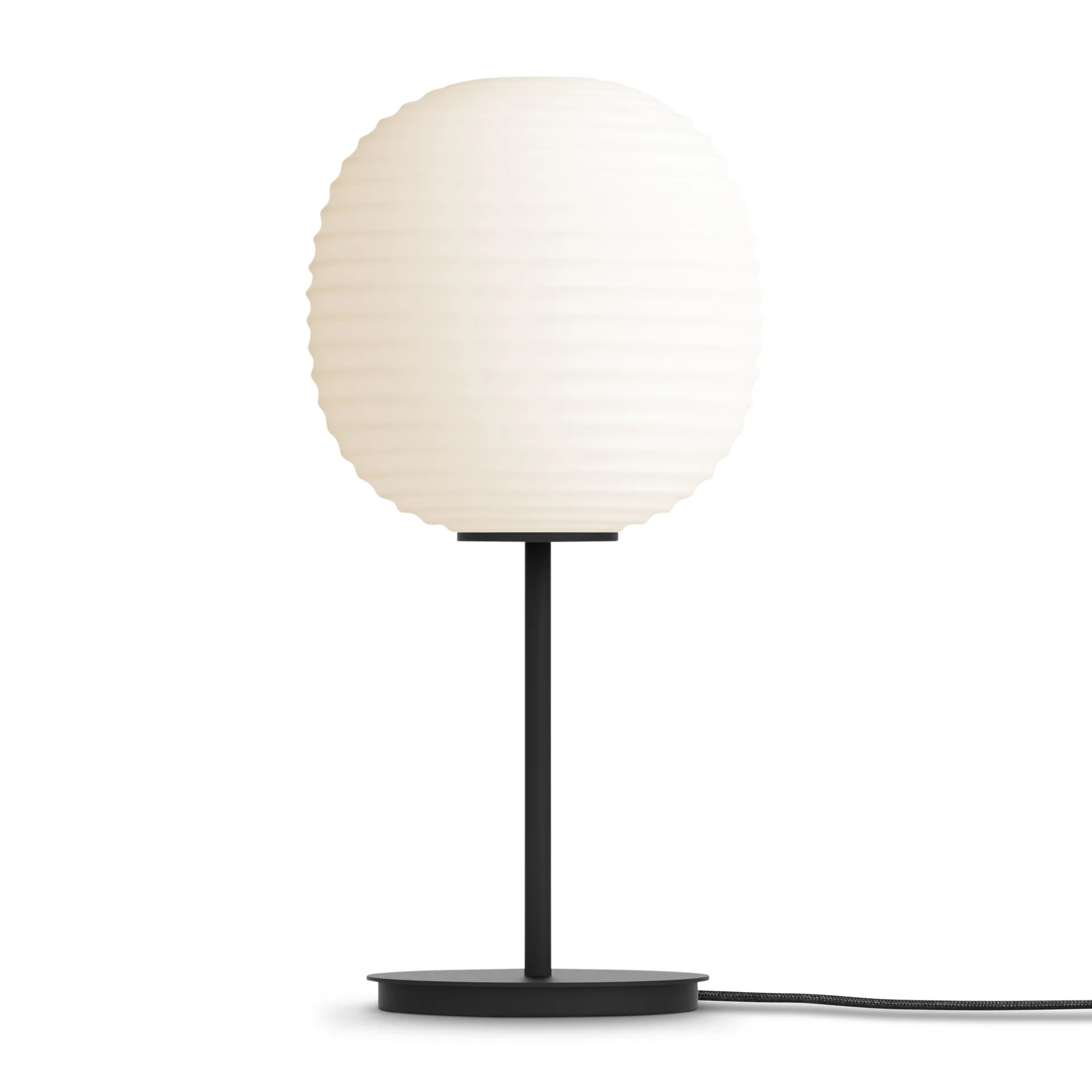 Lampada da tavolo Lantern piccola, Vetro opalino bianco satinato New Works