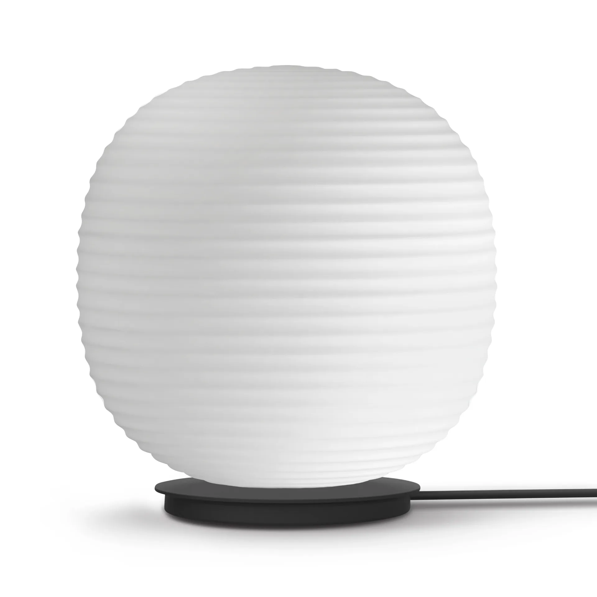 Lampada da terra Lantern Globe grande, Vetro opalino bianco satinato New Works