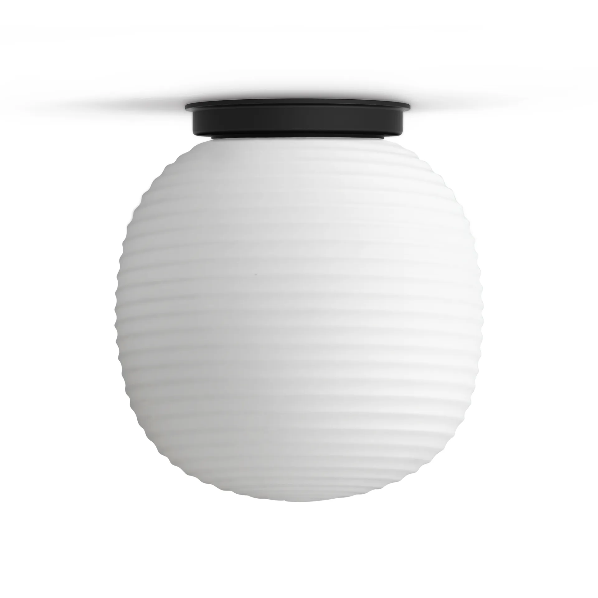 Plafoniera Lantern media, Vetro opalino bianco satinato New Works