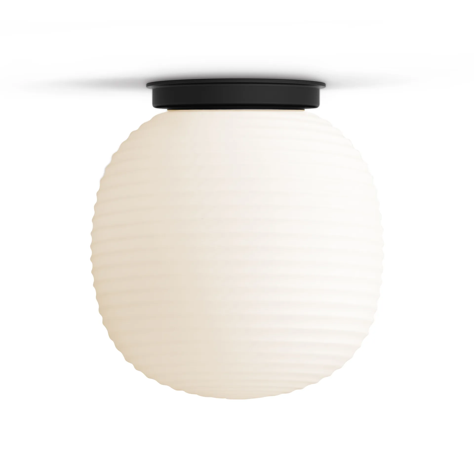 Plafoniera Lantern media, Vetro opalino bianco satinato New Works