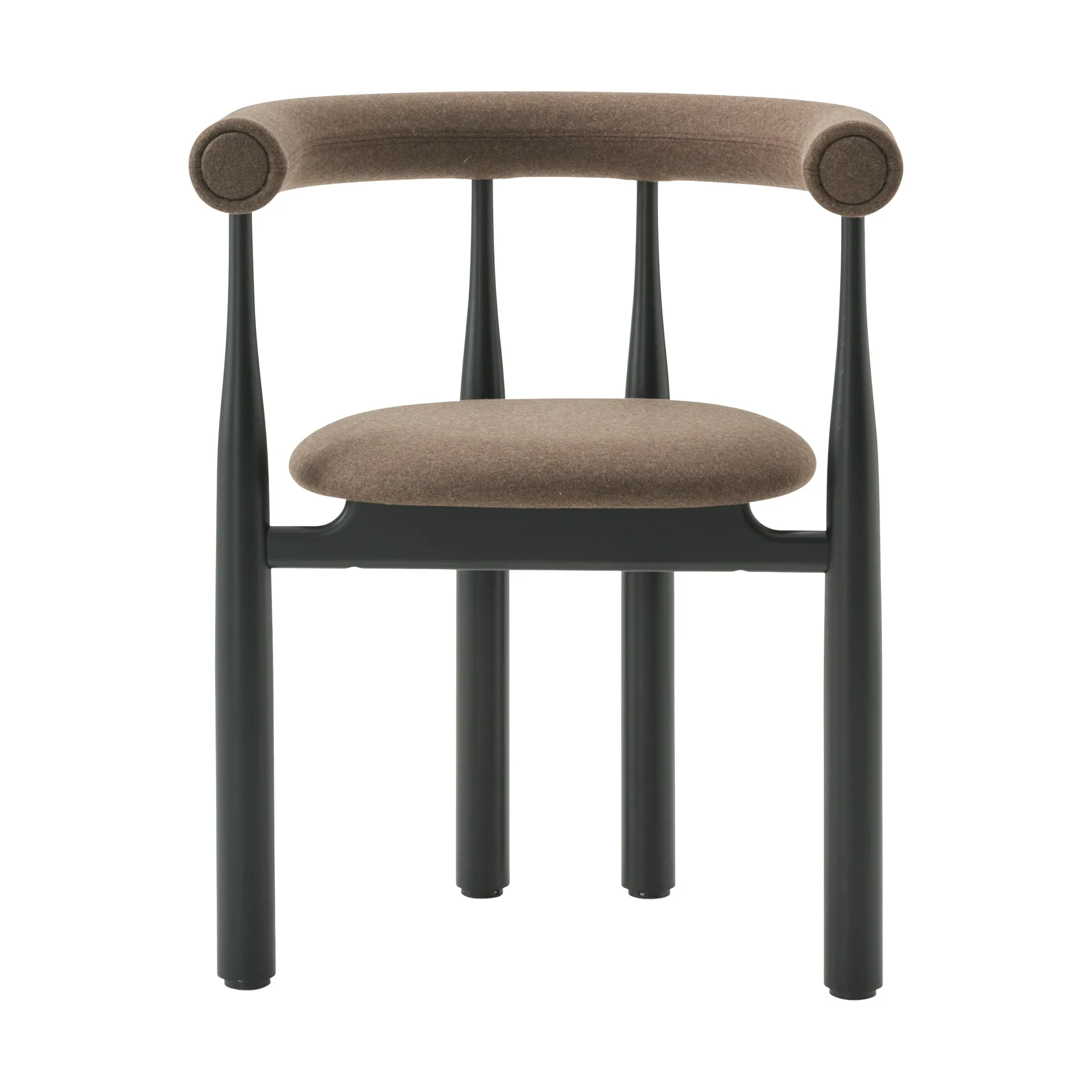 Poltrona Bukowski rivestita, Nero, Wooly Plus 1008 New Works