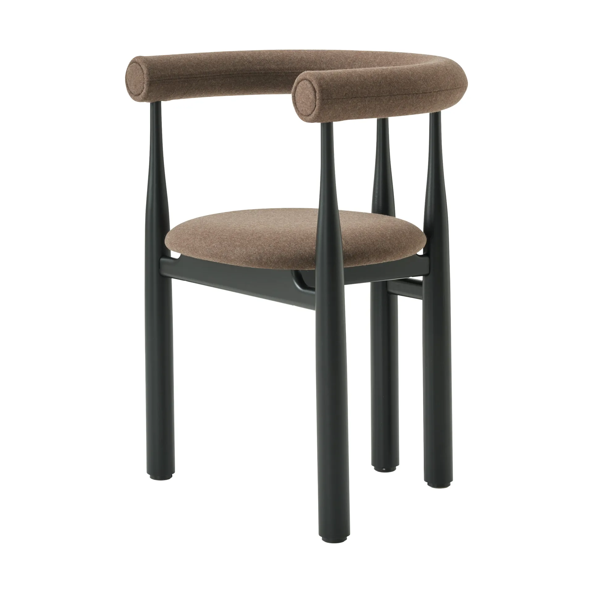 Poltrona Bukowski rivestita, Nero, Wooly Plus 1008 New Works