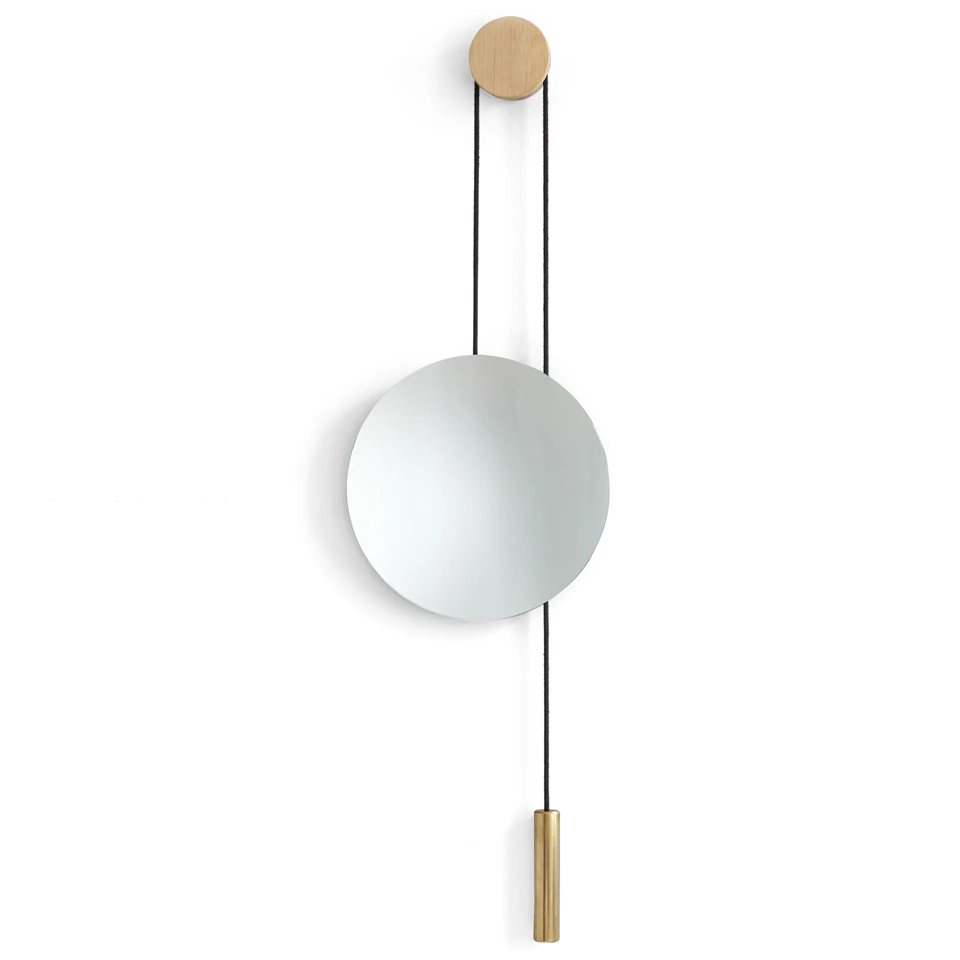 Specchio Rise and Shine , Rovere naturale - peso in ottone New Works