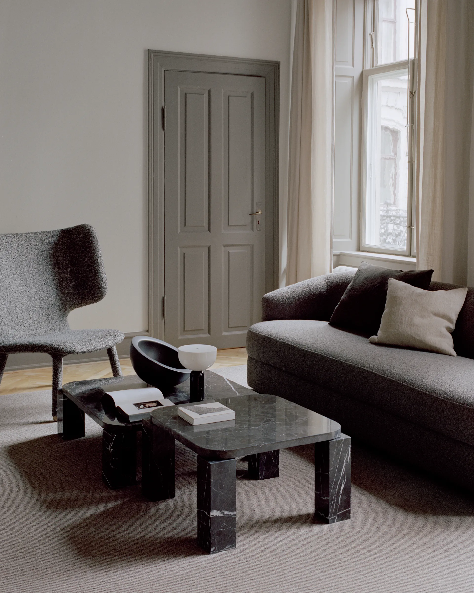 Tavolino Atlas 60x60 cm, Costa black marble New Works