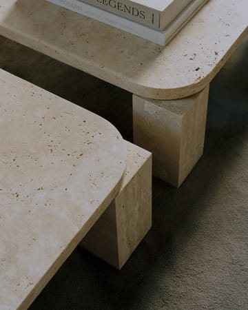 Tavolino Atlas 82x82 cm - Unfilled Travertine - New Works