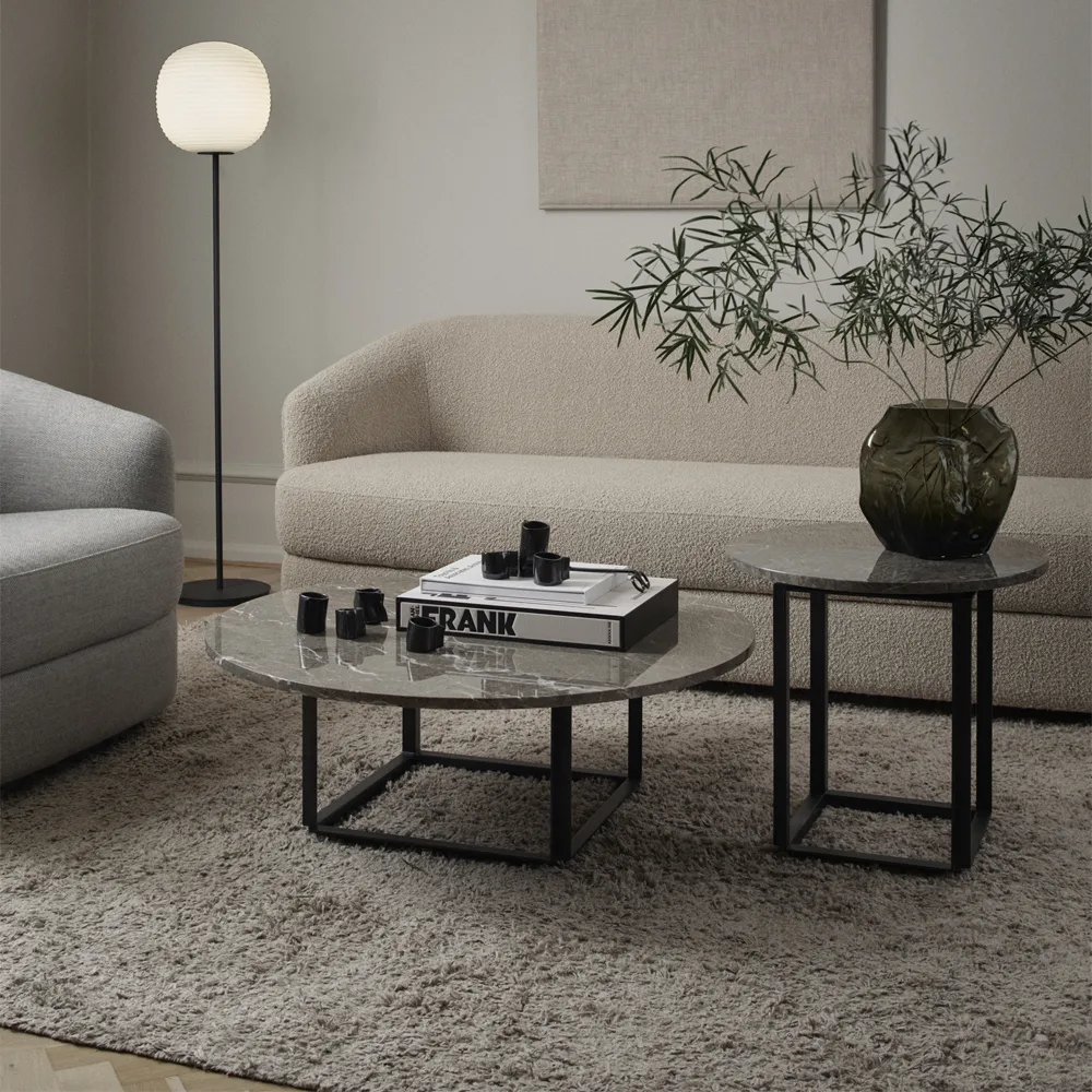 Tavolino Florence, marmo Gris du Marais, Ø 50 cm, base nera New Works