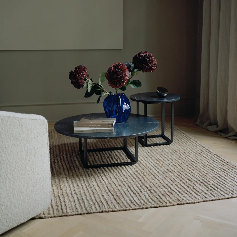 Tavolino Florence, marmo Gris du Marais, Ø 90 cm, base nera New Works