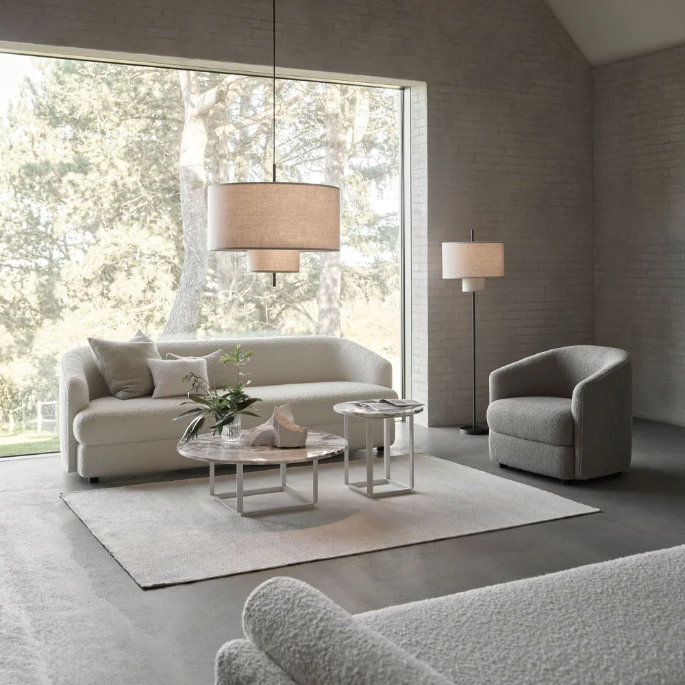 Tavolino Florence, marmo nero Marquina, Ø 50 cm, base nera New Works