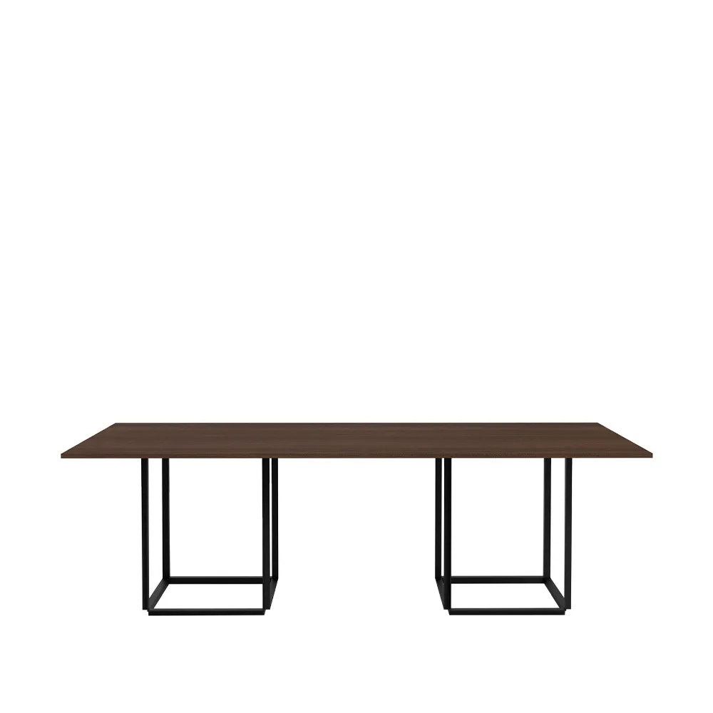 Tavolo da pranzo rettangolare Florence, rovere affumicato, base nera New Works