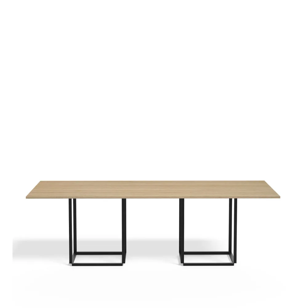 Tavolo da pranzo rettangolare Florence, Rovere naturale, base nera New Works