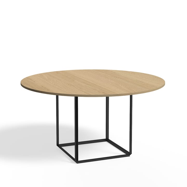 Tavolo da pranzo rotondo Florence - rovere naturale, Ø 145 cm, base nera - New Works