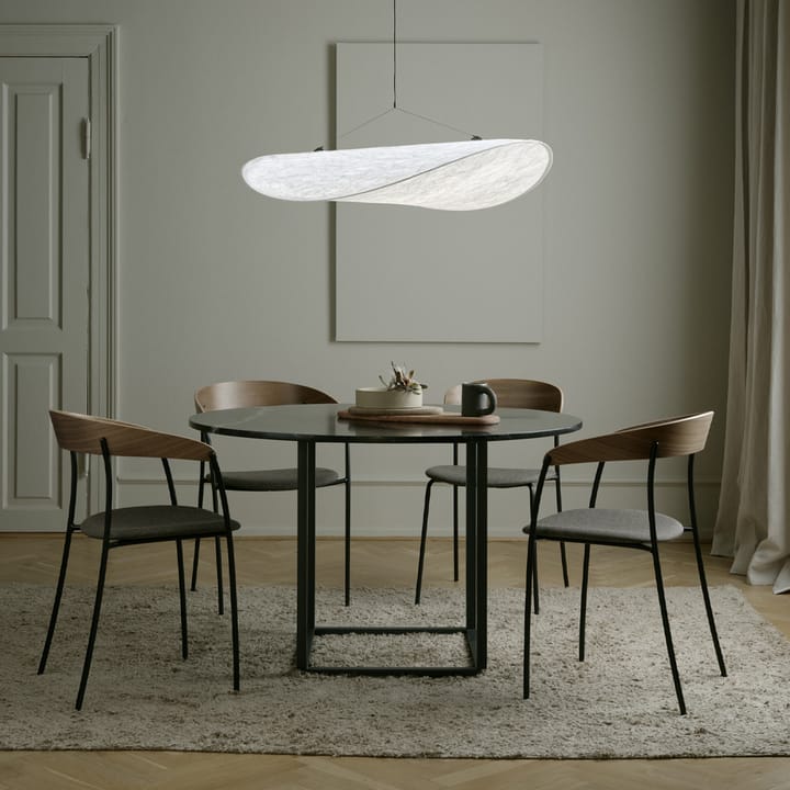 Tavolo da pranzo rotondo Florence - rovere naturale, Ø 145 cm, base nera - New Works