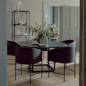 Tavolo da pranzo rotondo Florence - rovere naturale, Ø 145 cm, base nera - New Works