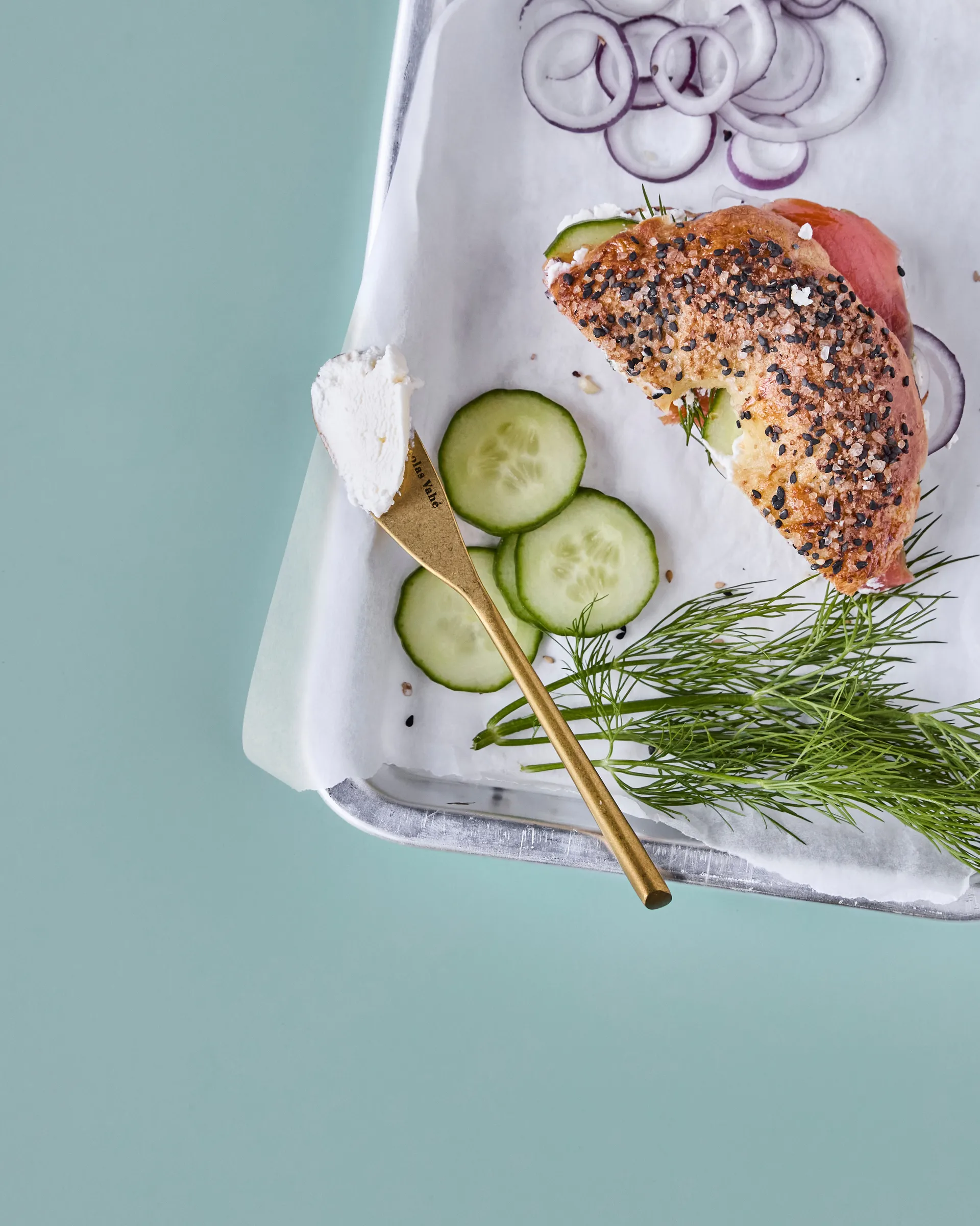 Coltello per burro Nicolas Vahé 4 pezzi, Antico finitura oro Nicolas Vahé