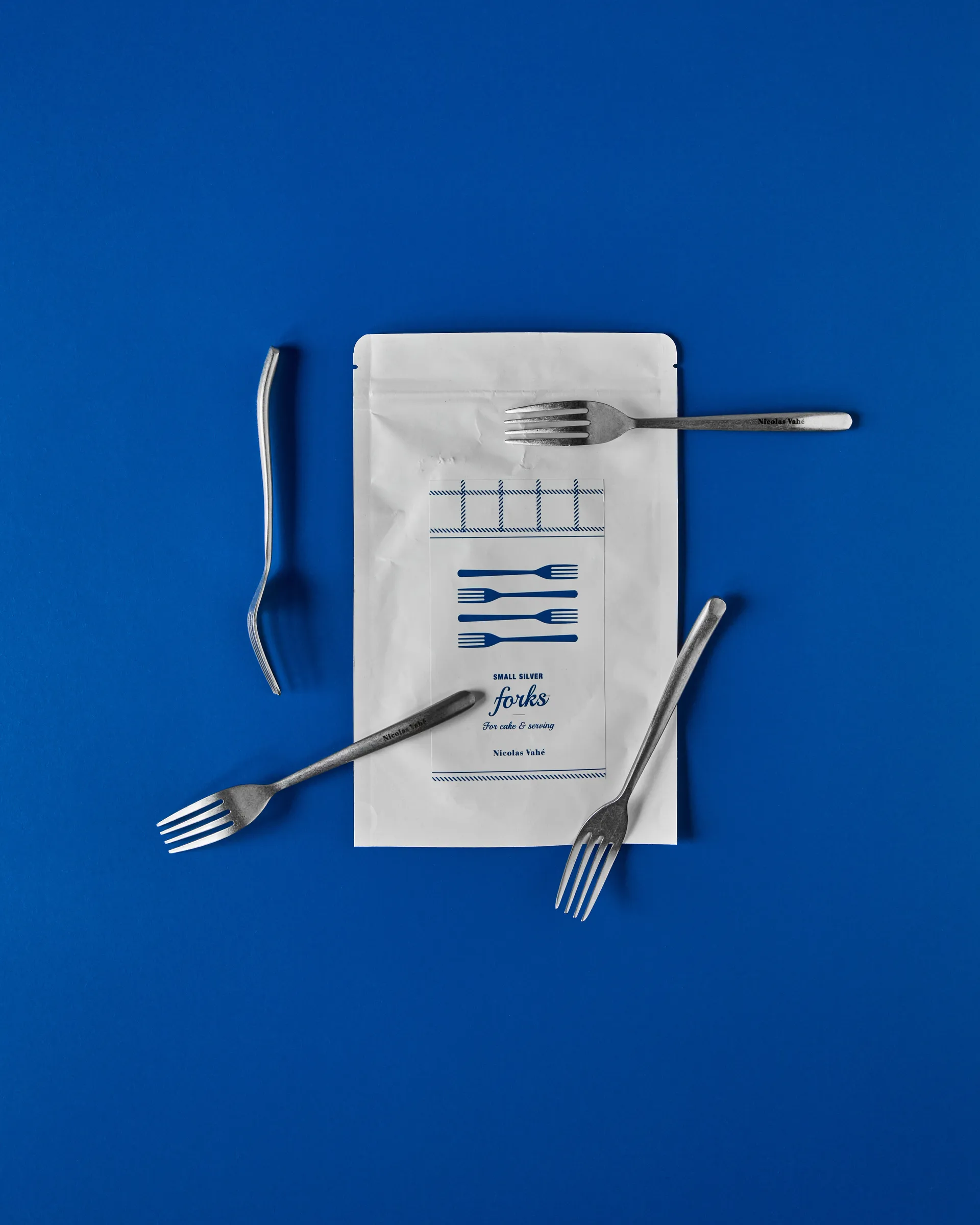 Forchette da torta Nicolas Vahé 4 pezzi, Antica finitura argento Nicolas Vahé
