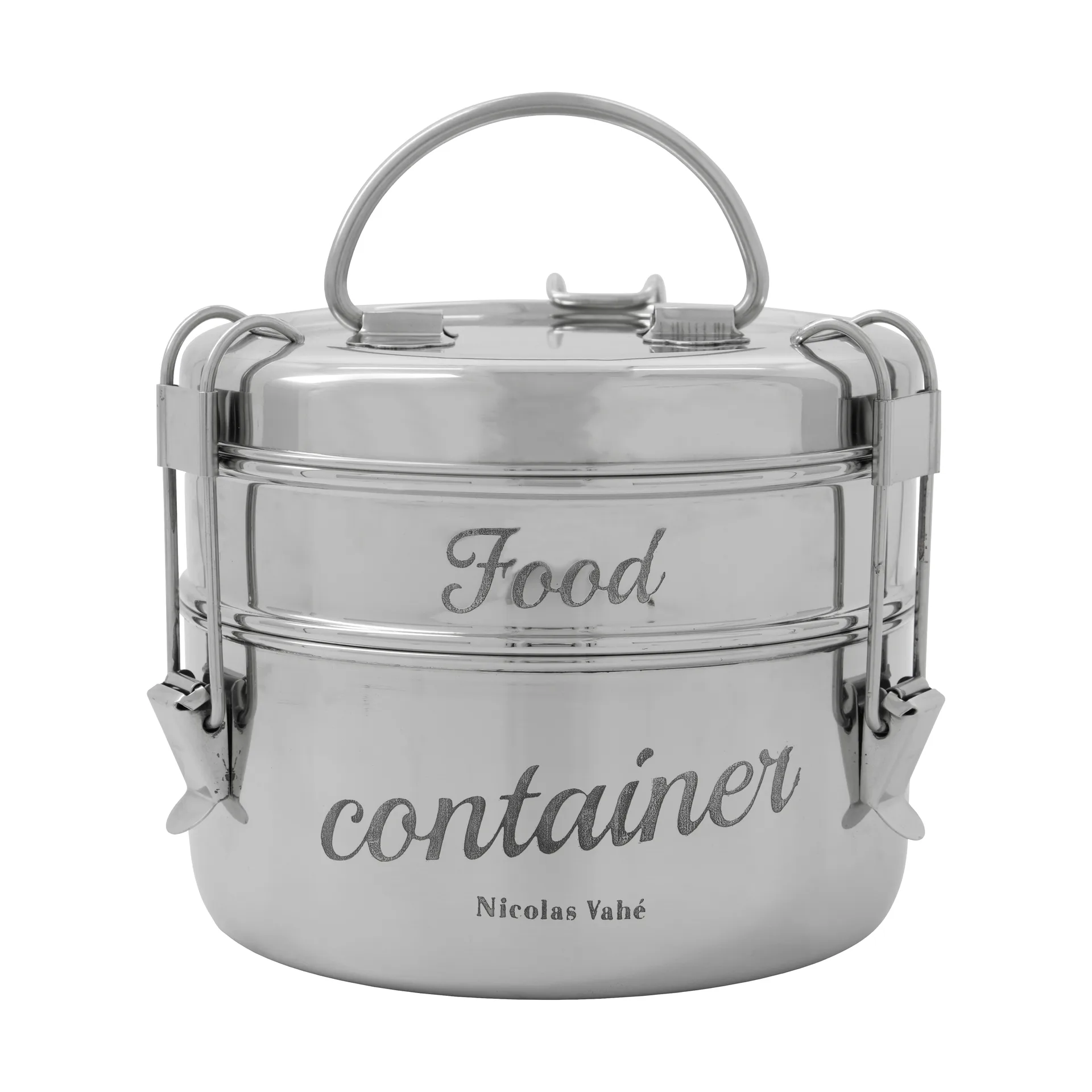 Scatola portapranzo Nicolas Vahé 2 pezzi, Finitura argento, Ø18 cm Nicolas Vahé