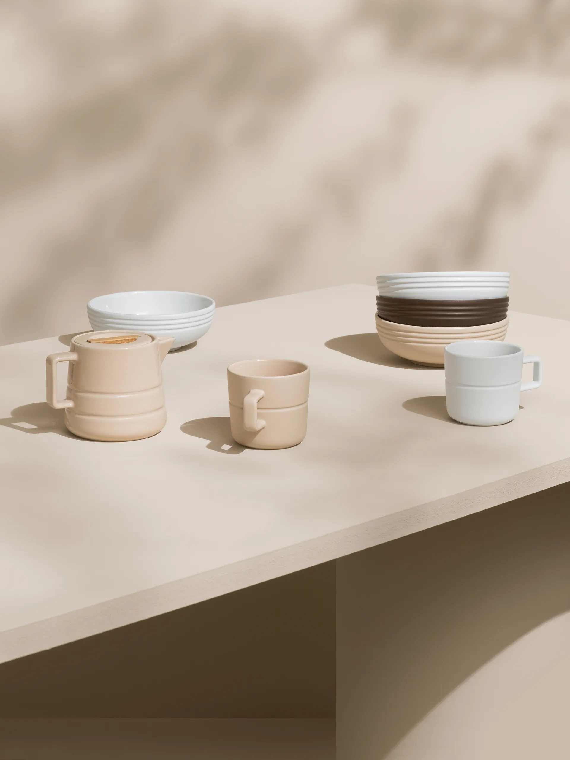 Ciotola Lines Ø 16 cm confezione da 6 , beige NJRD