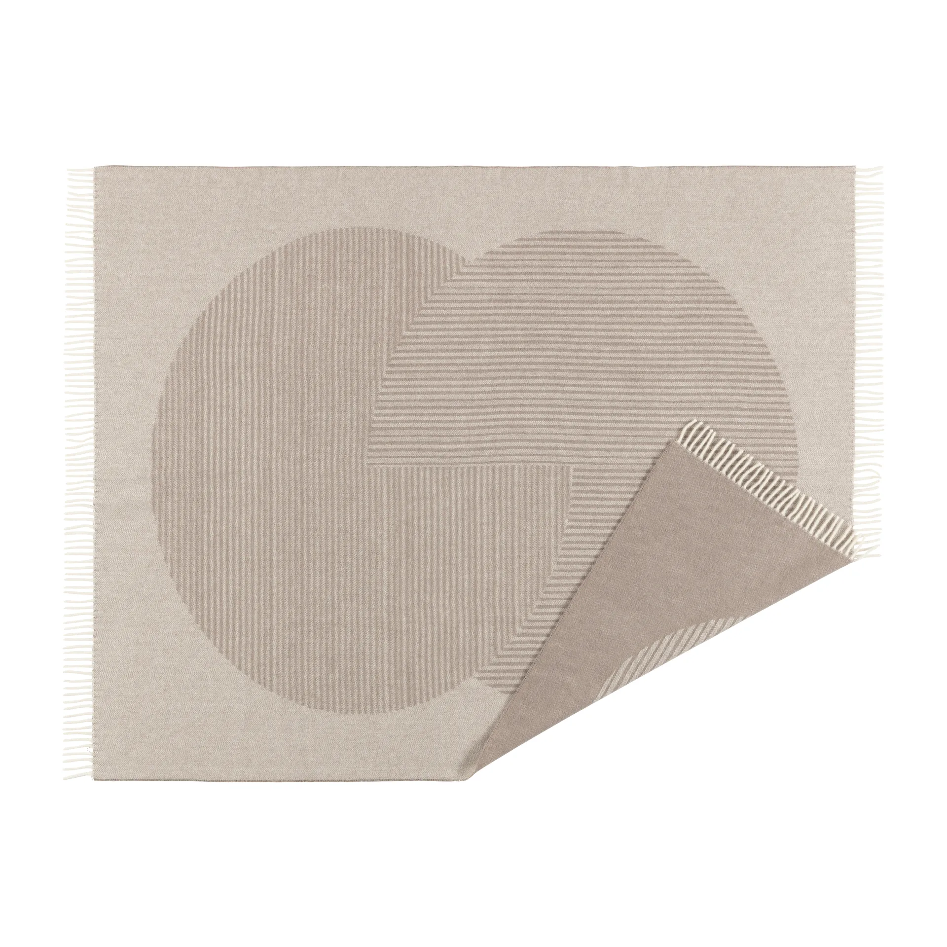 Coperta in lana Circles 130x185 cm, Beige NJRD