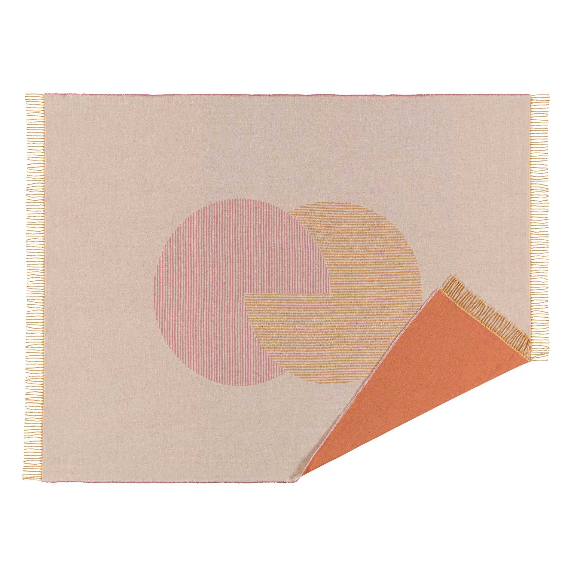 Coperta in lana Circles 130x185 cm, bianco naturale NJRD