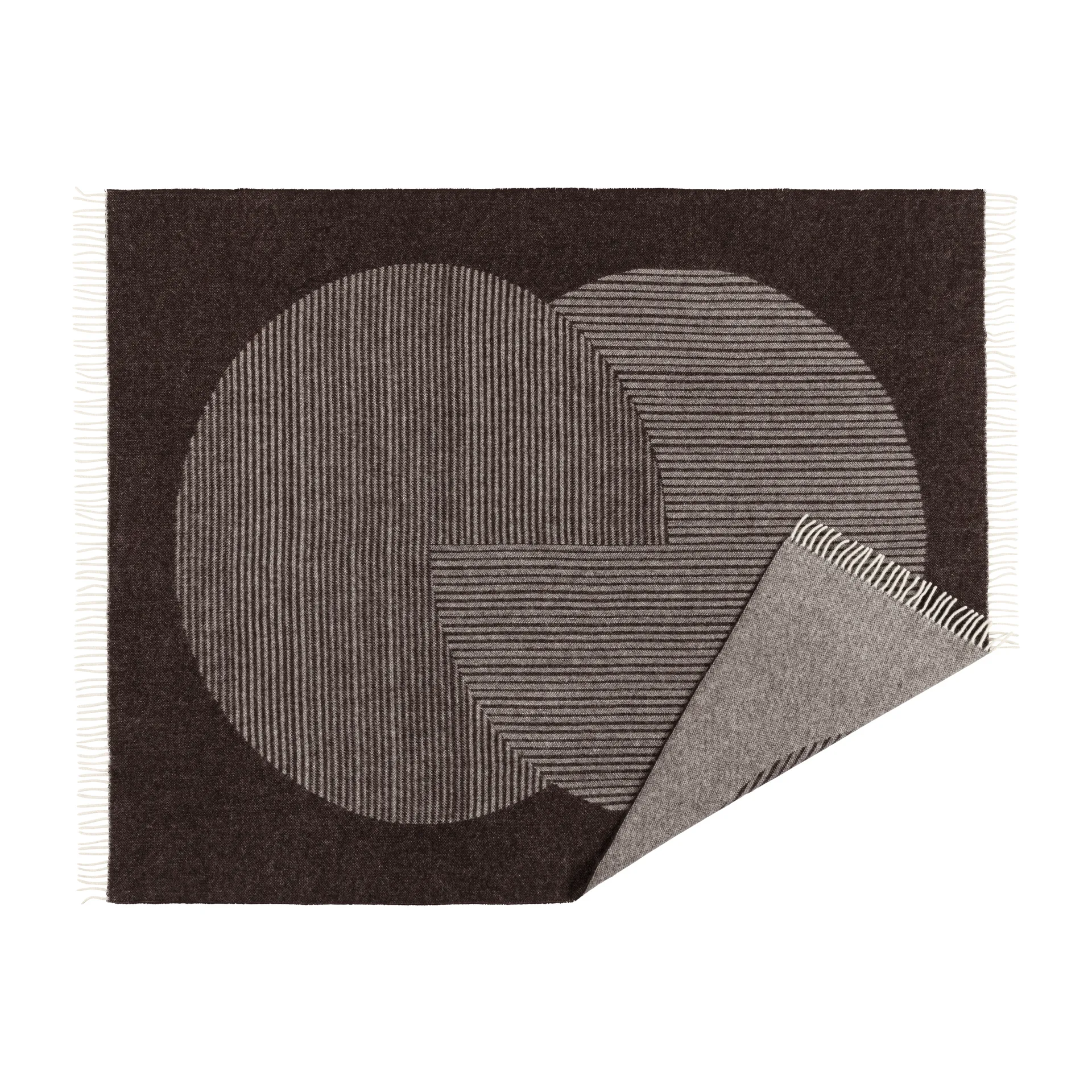 Coperta in lana Circles 130x185 cm, Marrone NJRD