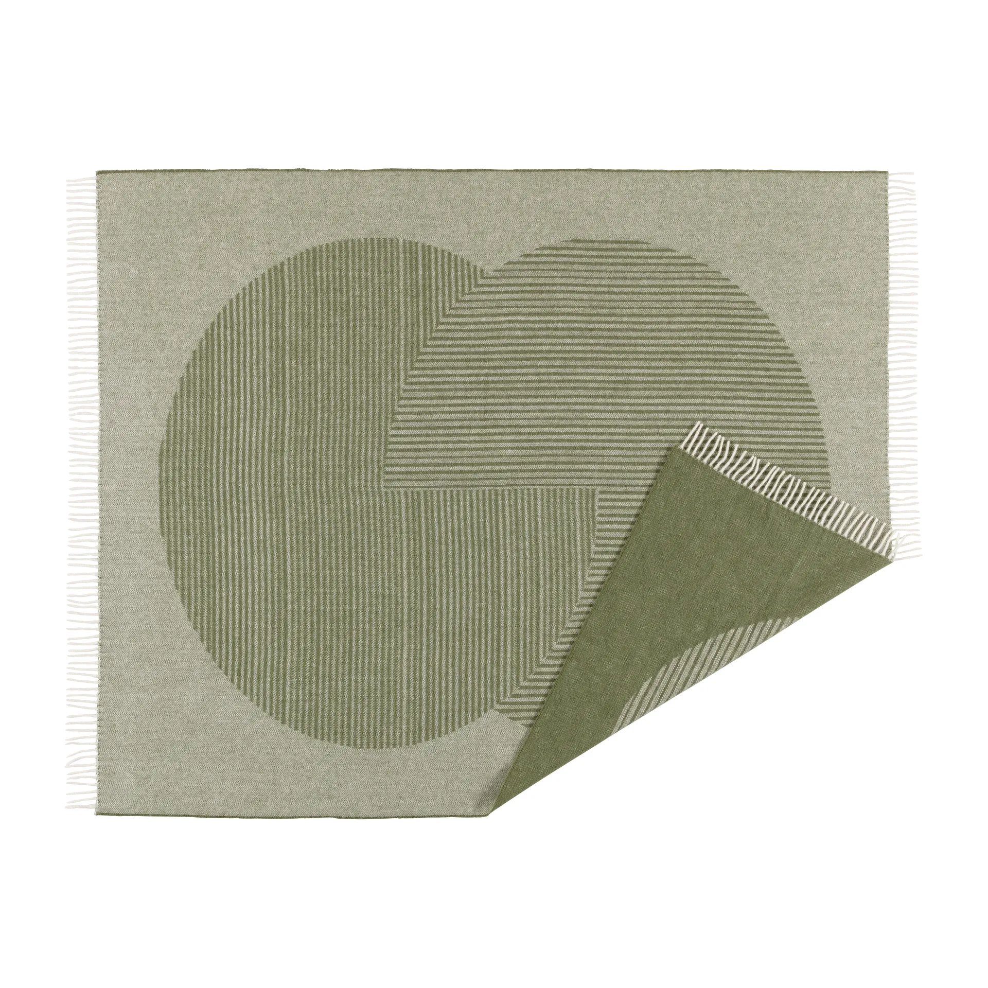 Coperta in lana Circles 130x185 cm, Verde NJRD