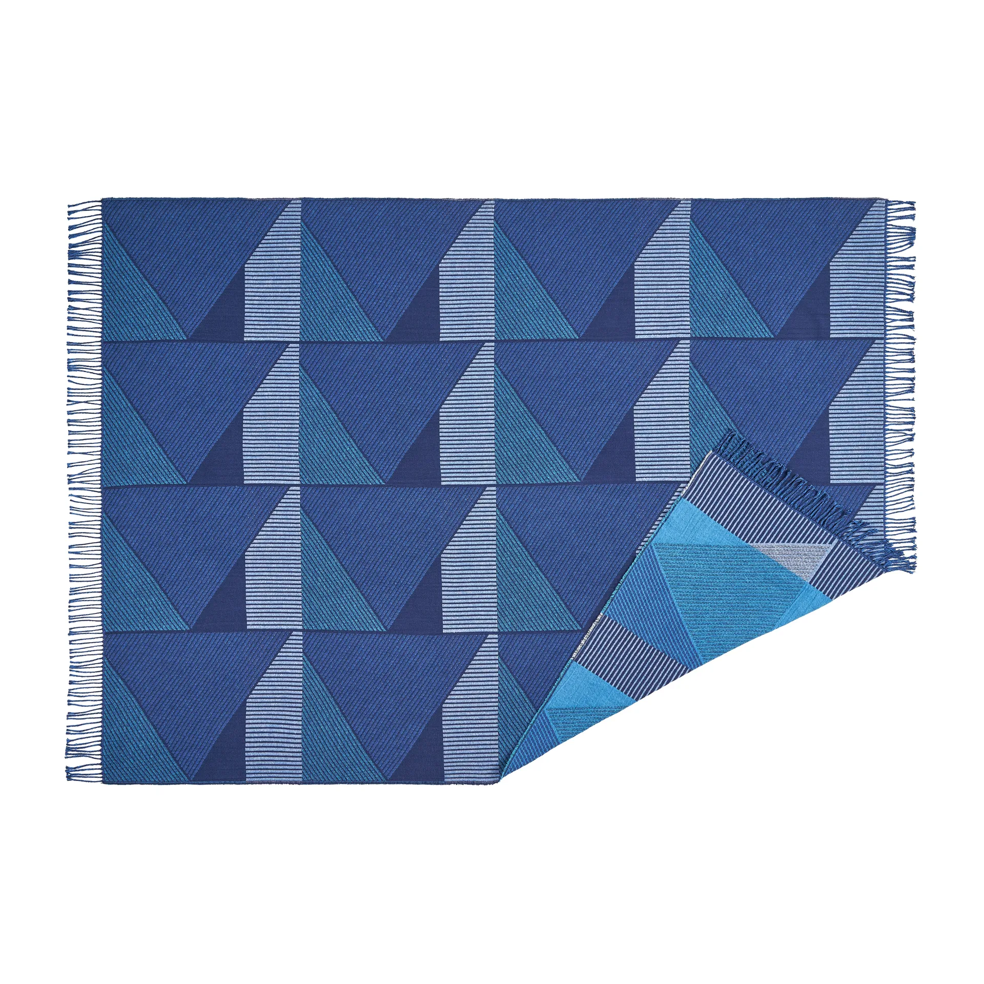 Coperta Metric focus No. 3 in cotone 130x185 cm, Blu NJRD
