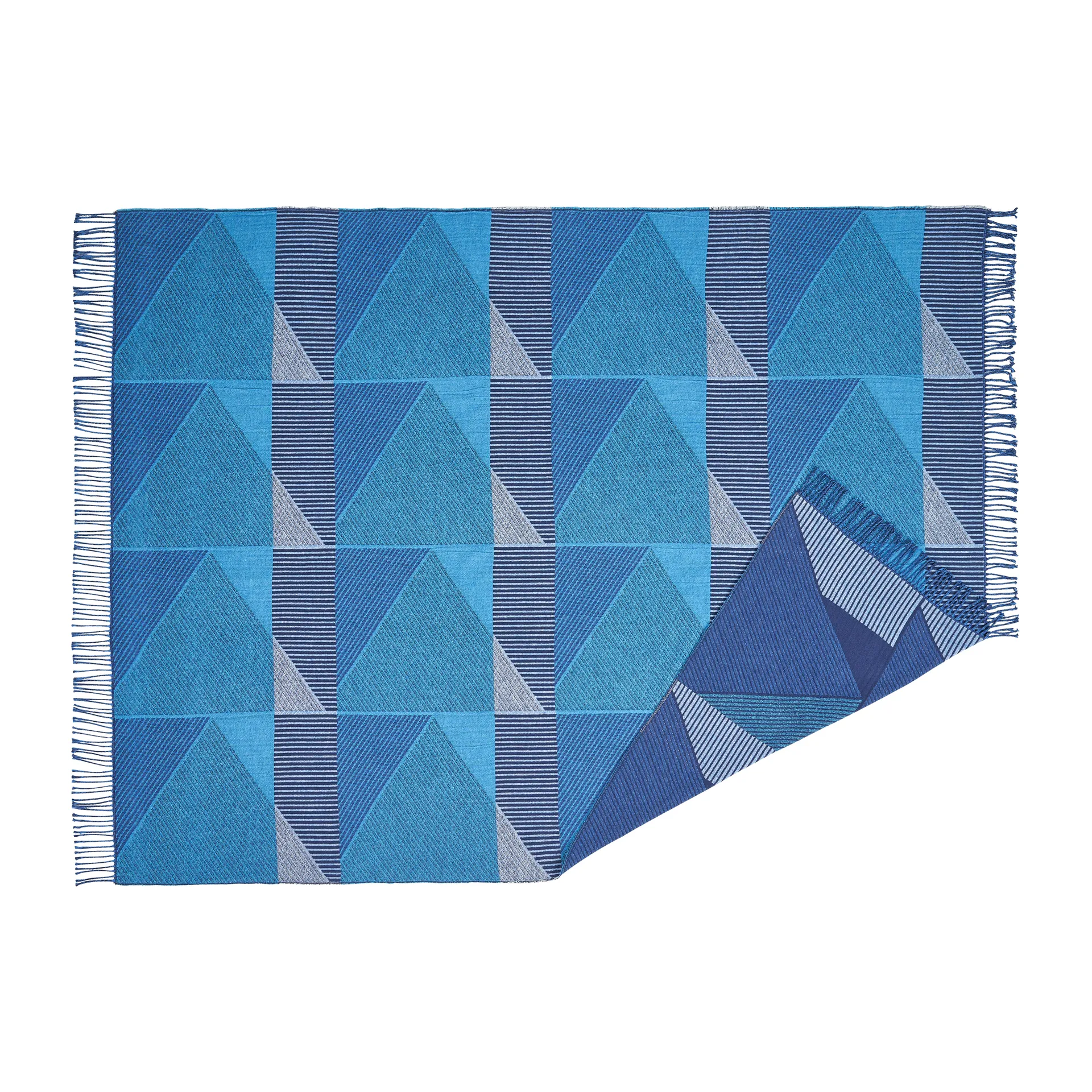 Coperta Metric focus No. 3 in cotone 130x185 cm, Blu NJRD