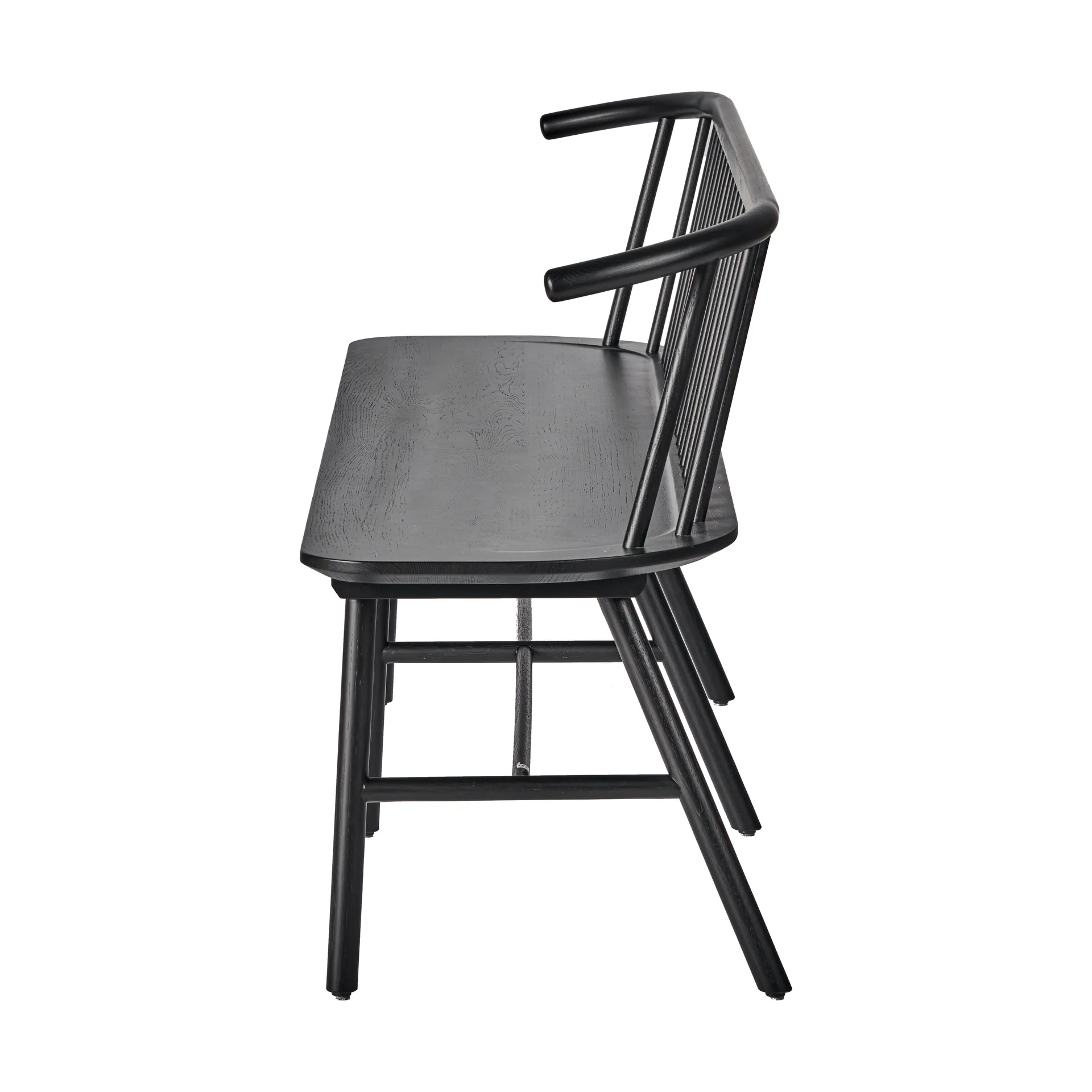 Panchina con schienale VIOR, Rovere laccato nero NJRD