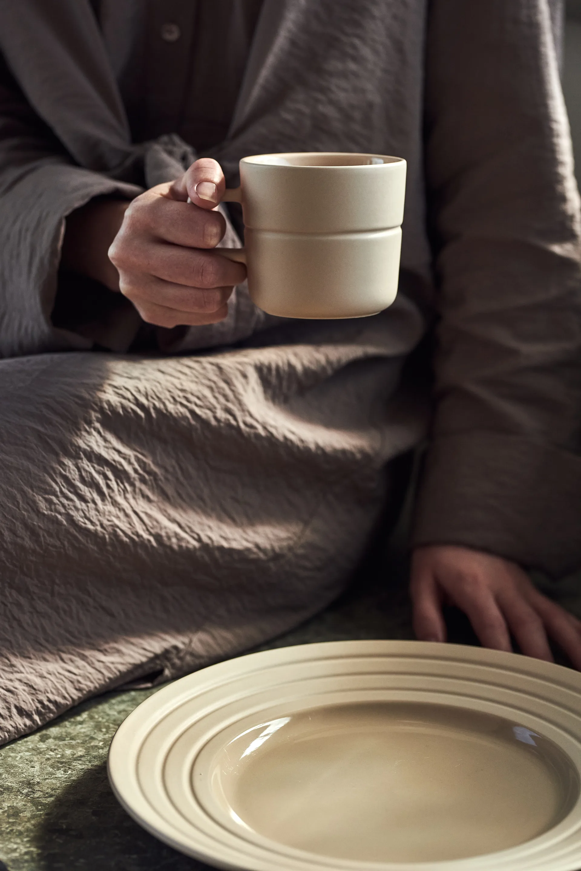 Piatto Lines Ø 27 cm confezione da 6, beige NJRD