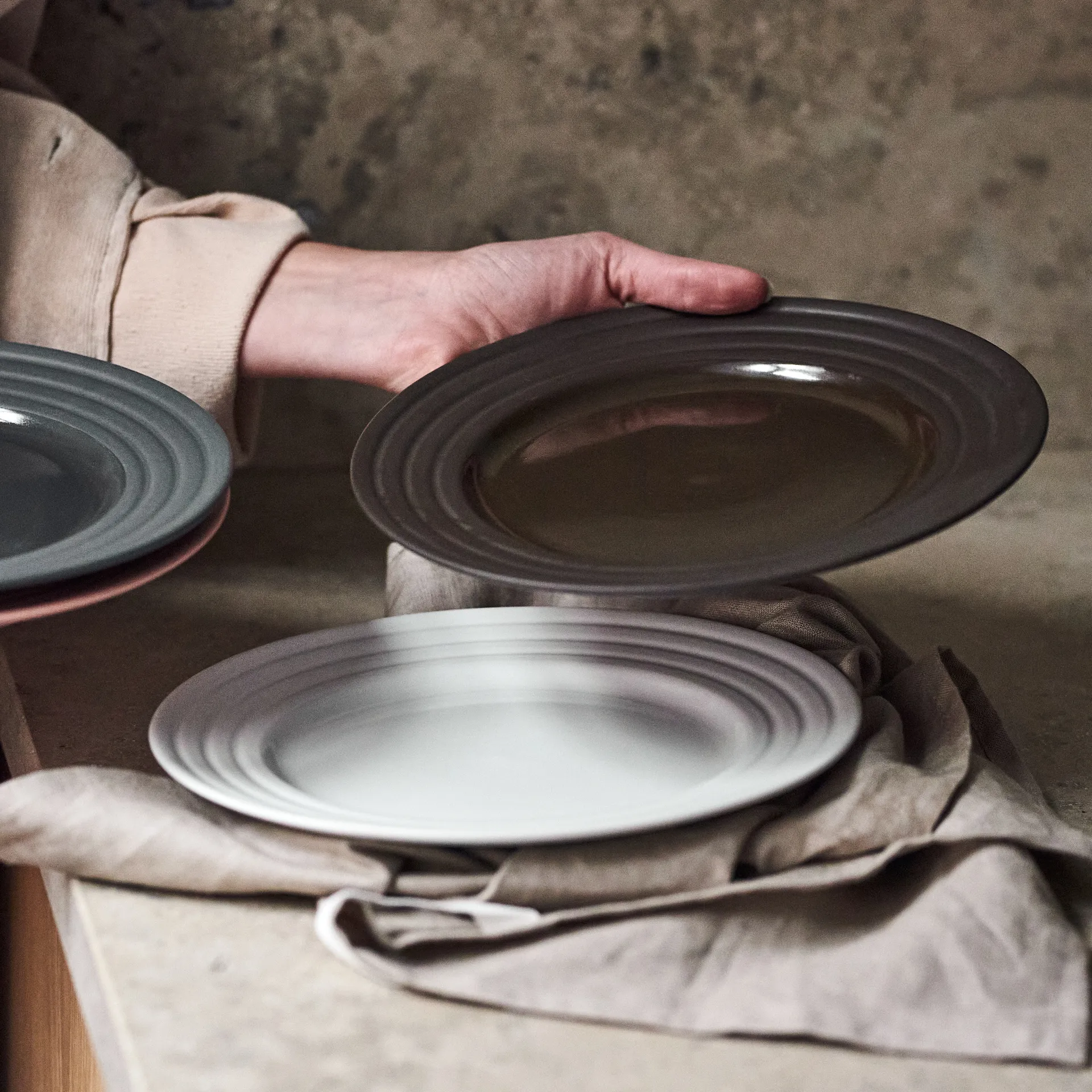 Piatto piccolo Lines Ø 21 cm confezione da 6, marrone NJRD