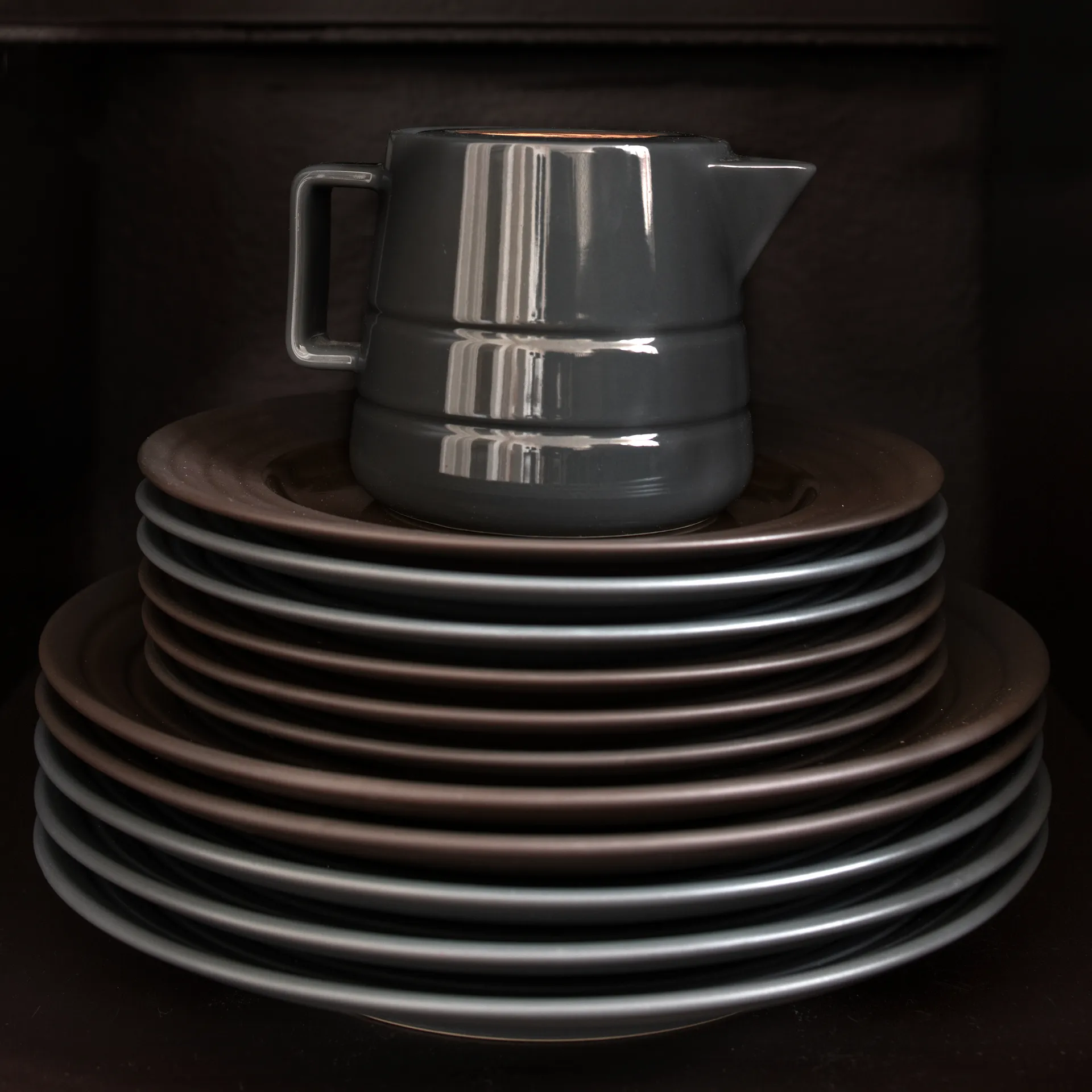 Piatto piccolo Lines Ø 21 cm confezione da 6, marrone NJRD