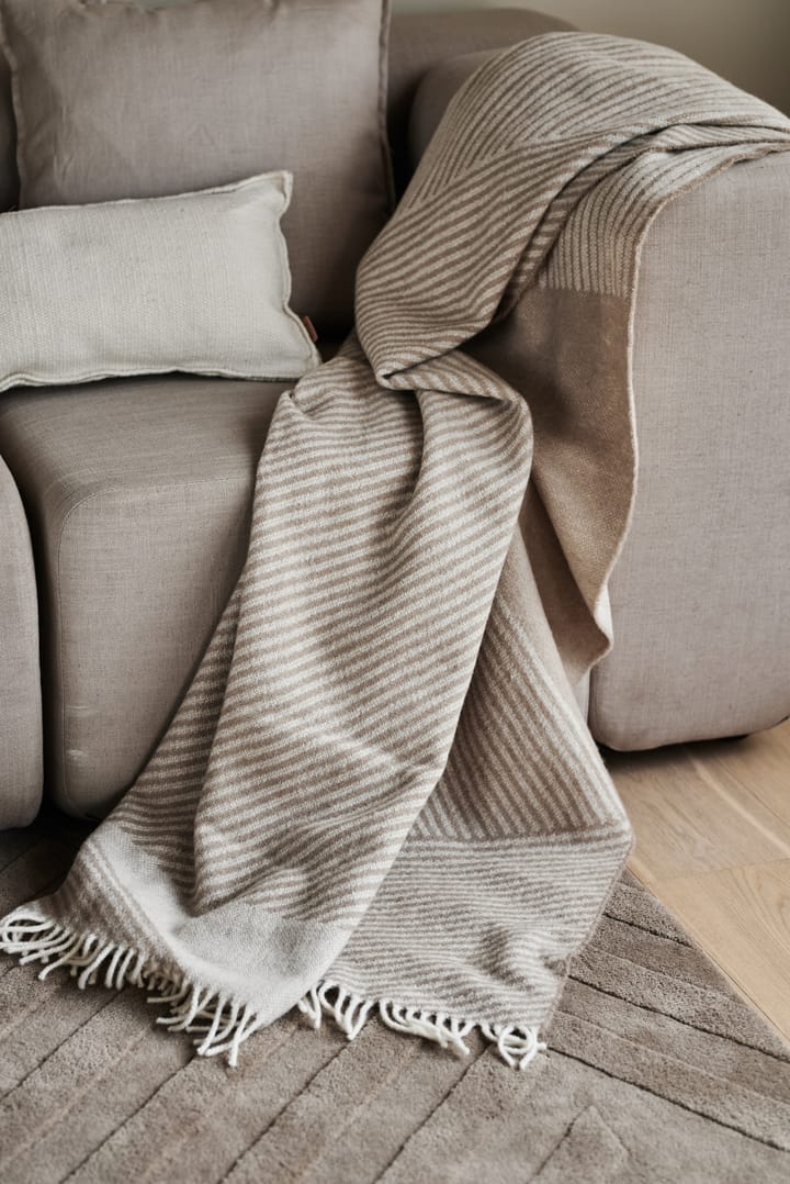 Plaid in lana Stripes 130x185 cm, Beige NJRD
