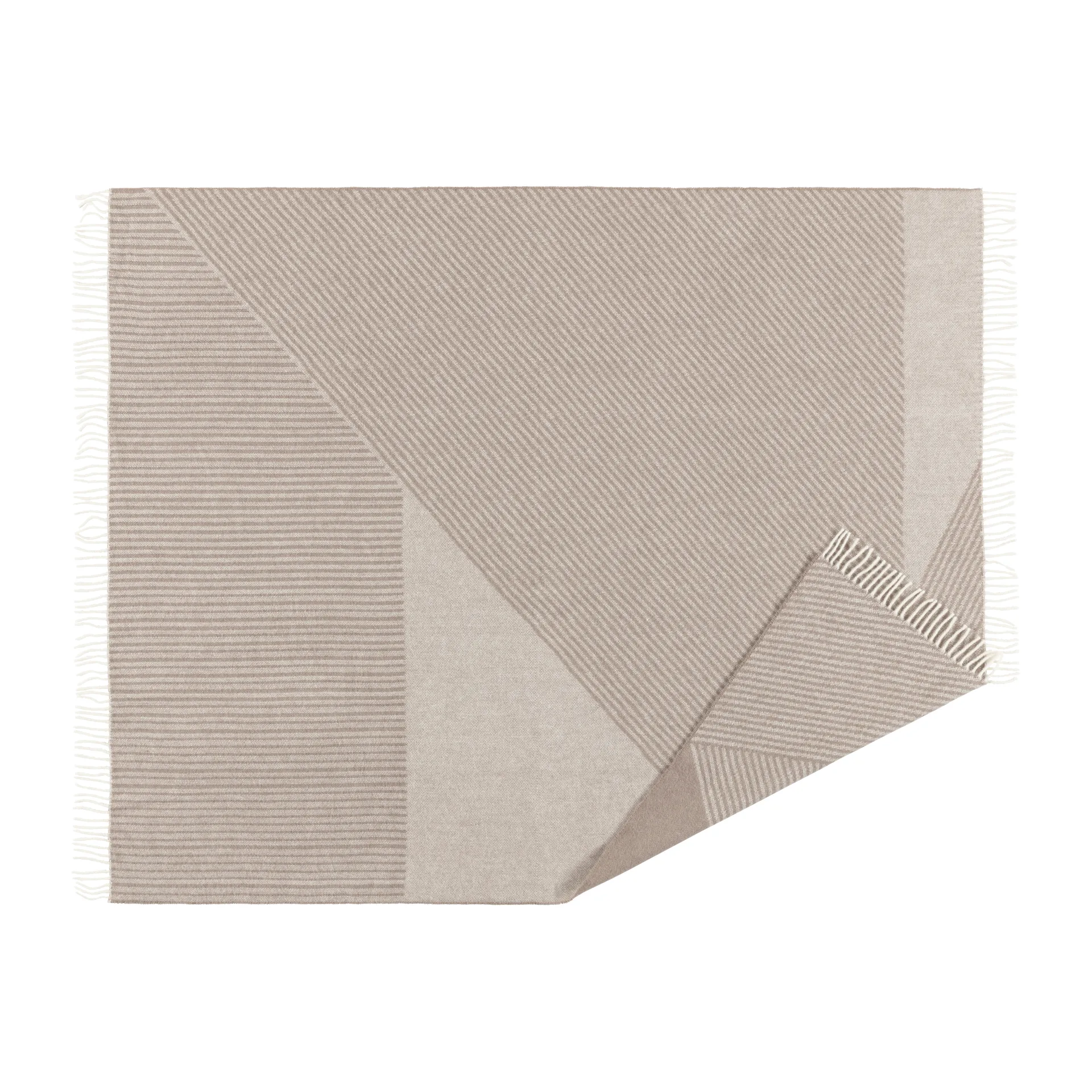 Plaid in lana Stripes 130x185 cm, Beige NJRD