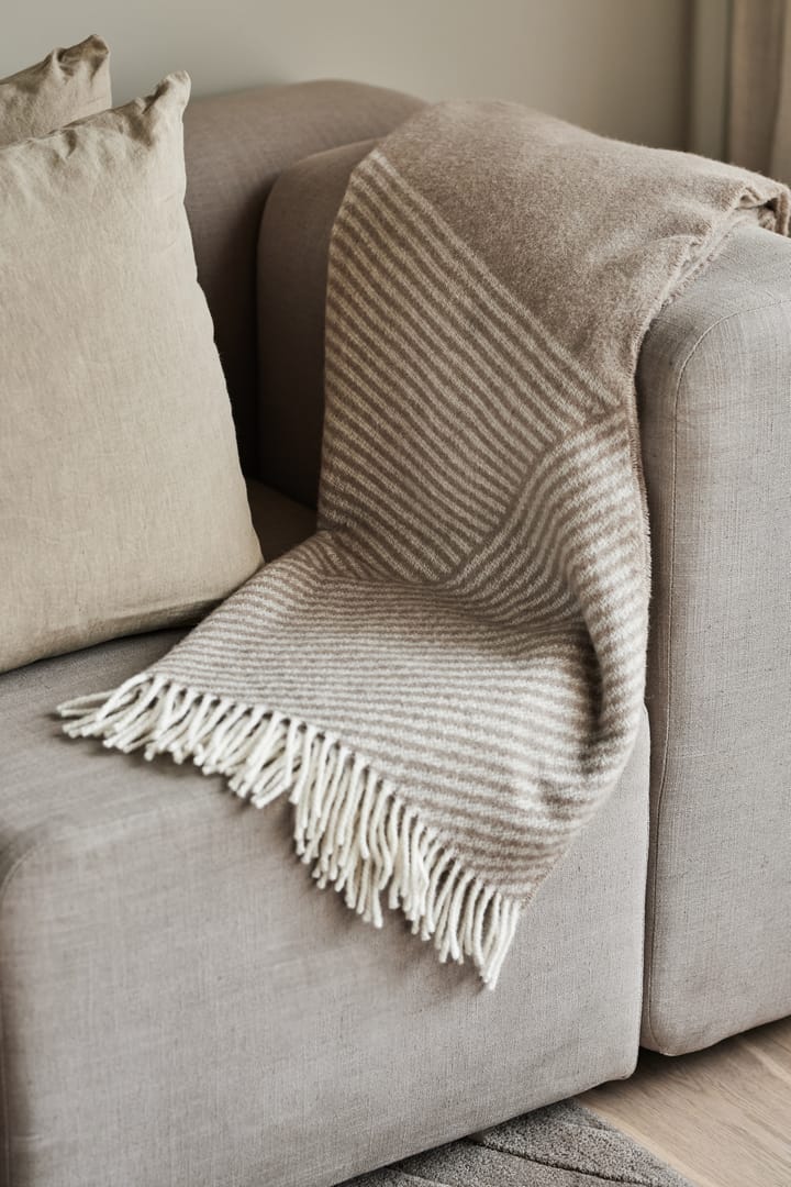 Plaid in lana Stripes 130x185 cm, Beige NJRD