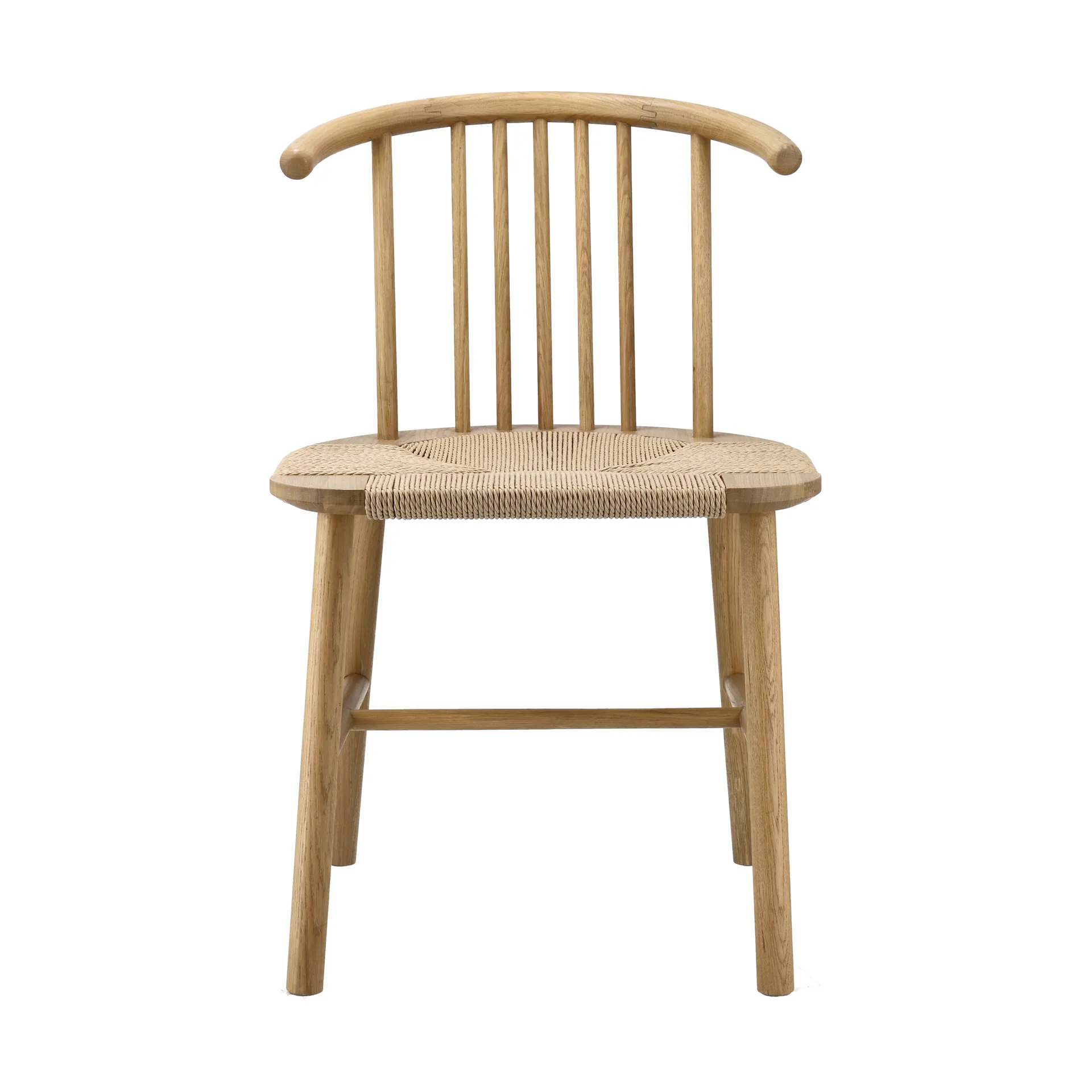 Sedia da pranzo con seduta intrecciata VIOR, Rovere laccato-naturale, confezione da 2 NJRD