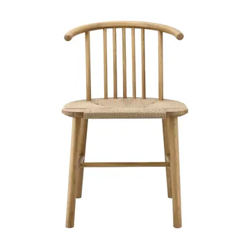 Sedia da pranzo con seduta intrecciata VIOR, Rovere laccato-naturale, confezione da 2 - NJRD