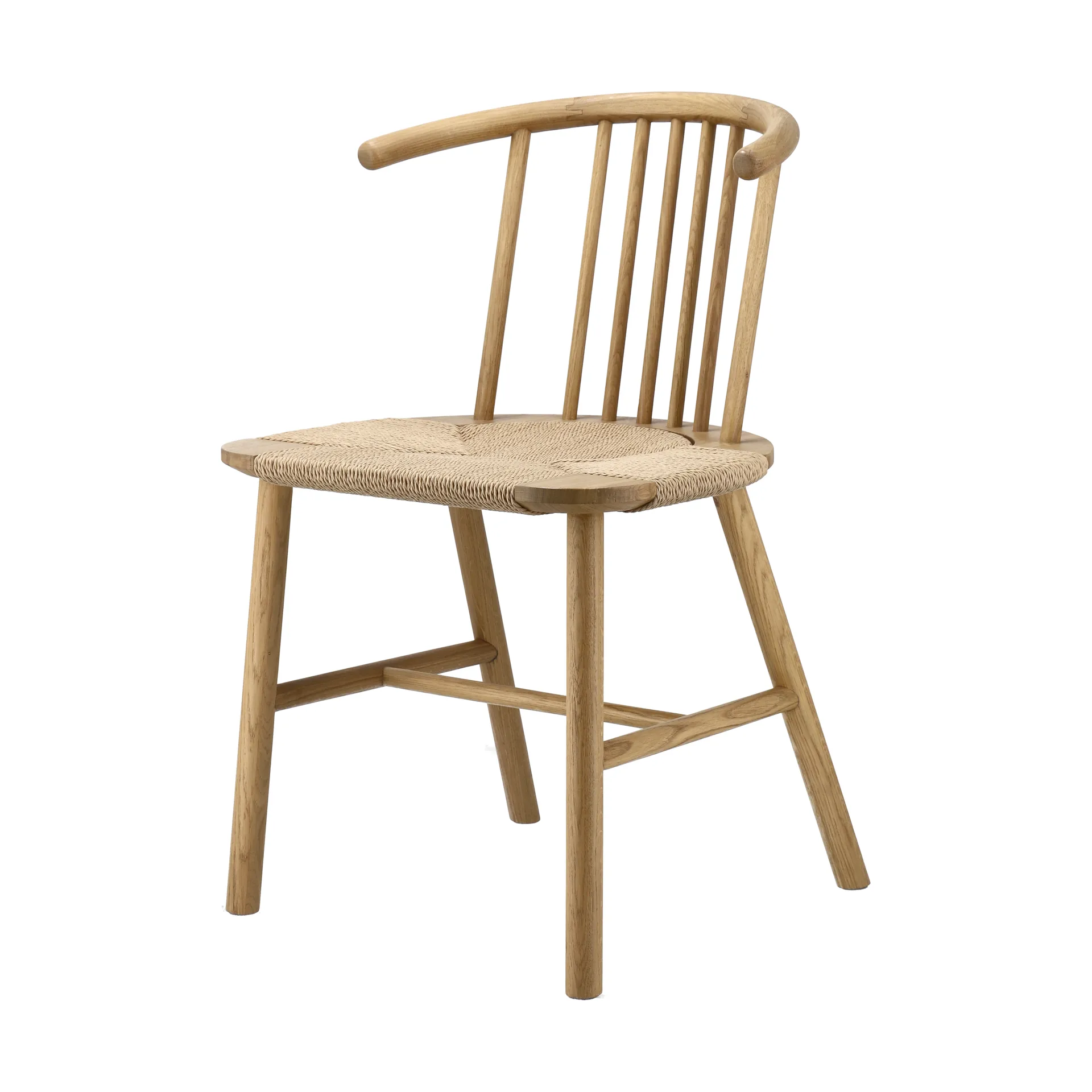 Sedia da pranzo con seduta intrecciata VIOR, Rovere laccato-naturale, confezione da 2 NJRD