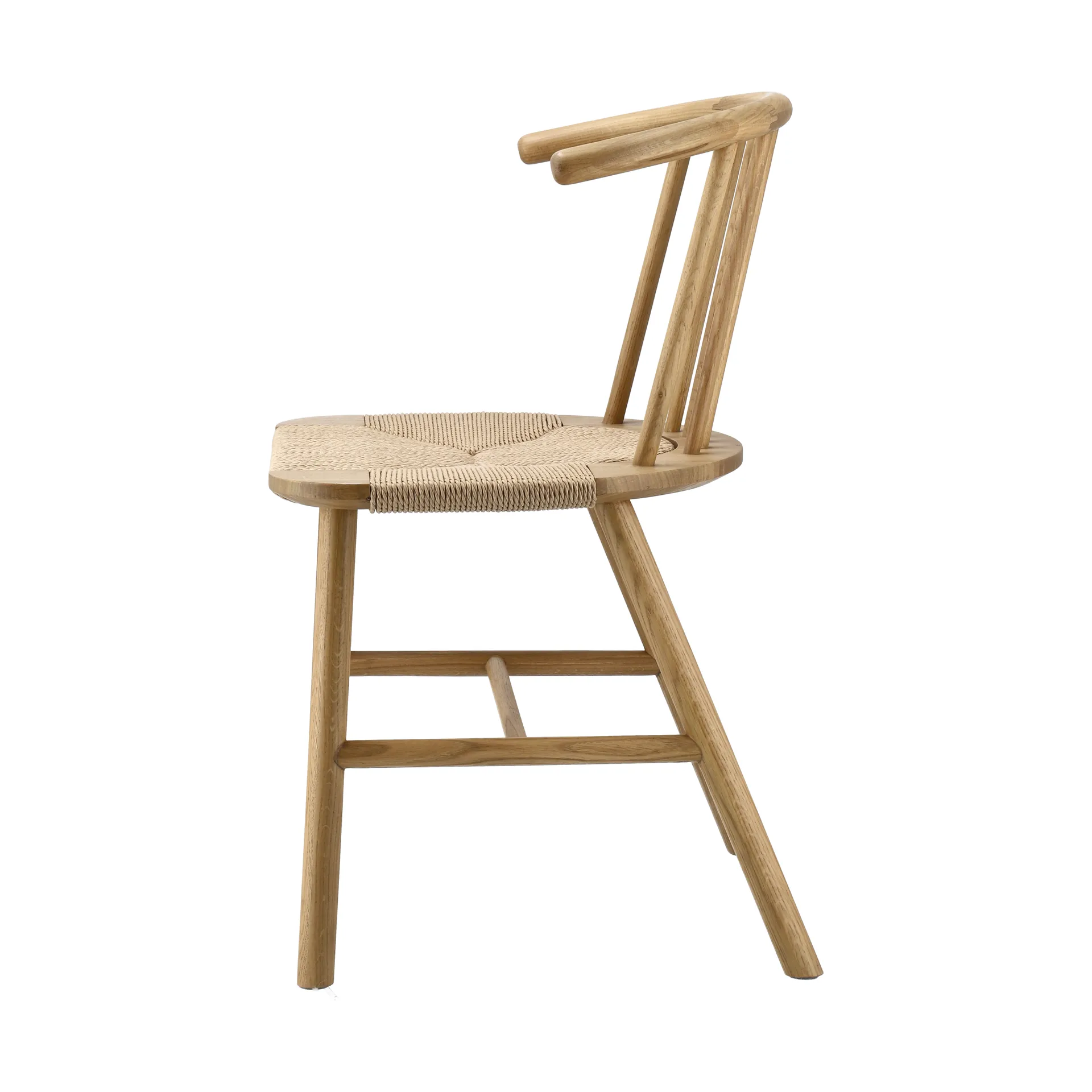 Sedia da pranzo con seduta intrecciata VIOR, Rovere laccato-naturale, confezione da 2 NJRD