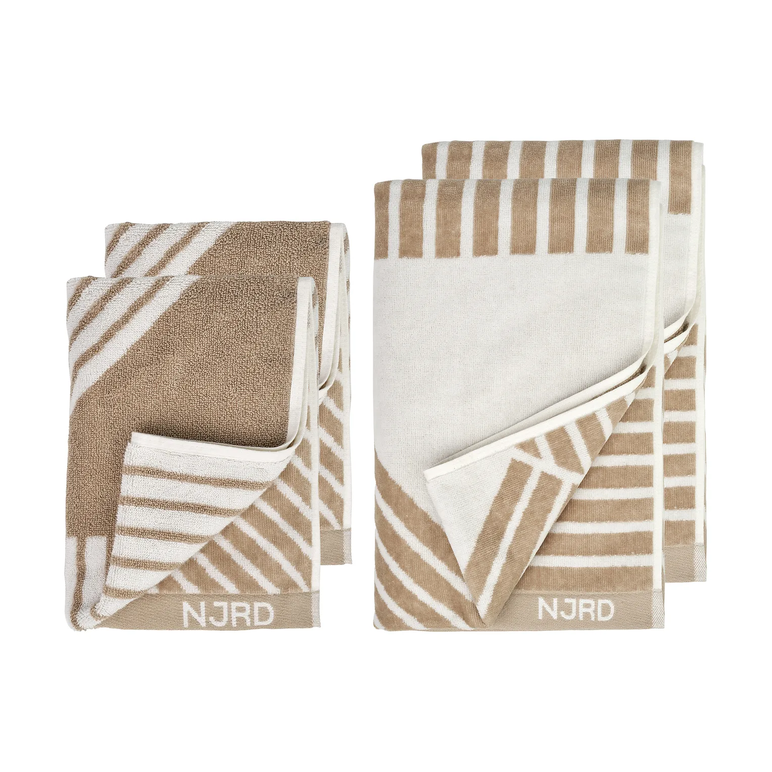Set asciugamani Stripes 4 pezzi - Beige,  NJRD