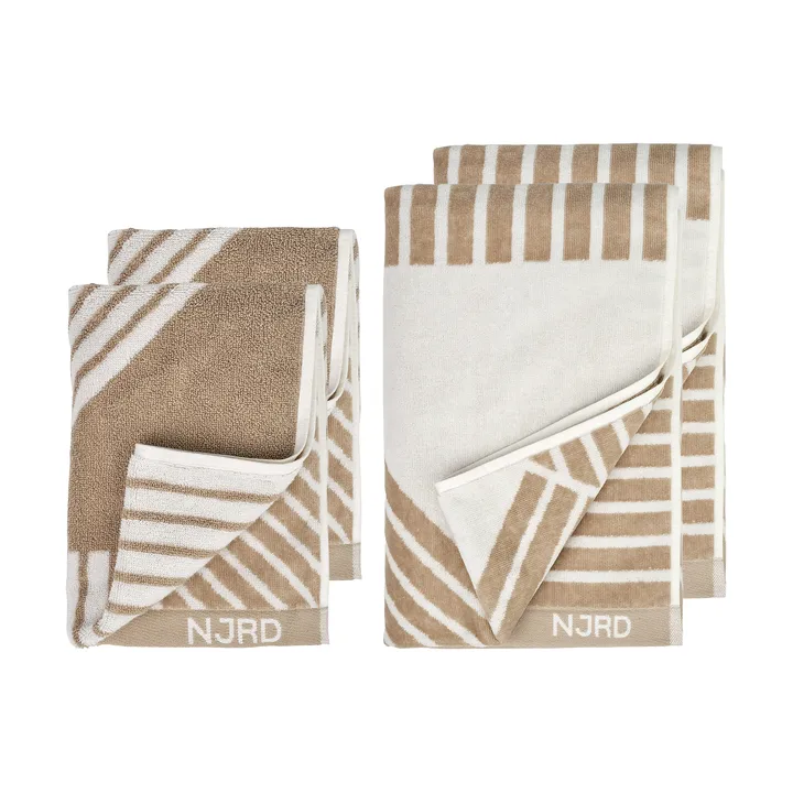 Set asciugamani Stripes 4 pezzi - Beige - undefined - NJRD