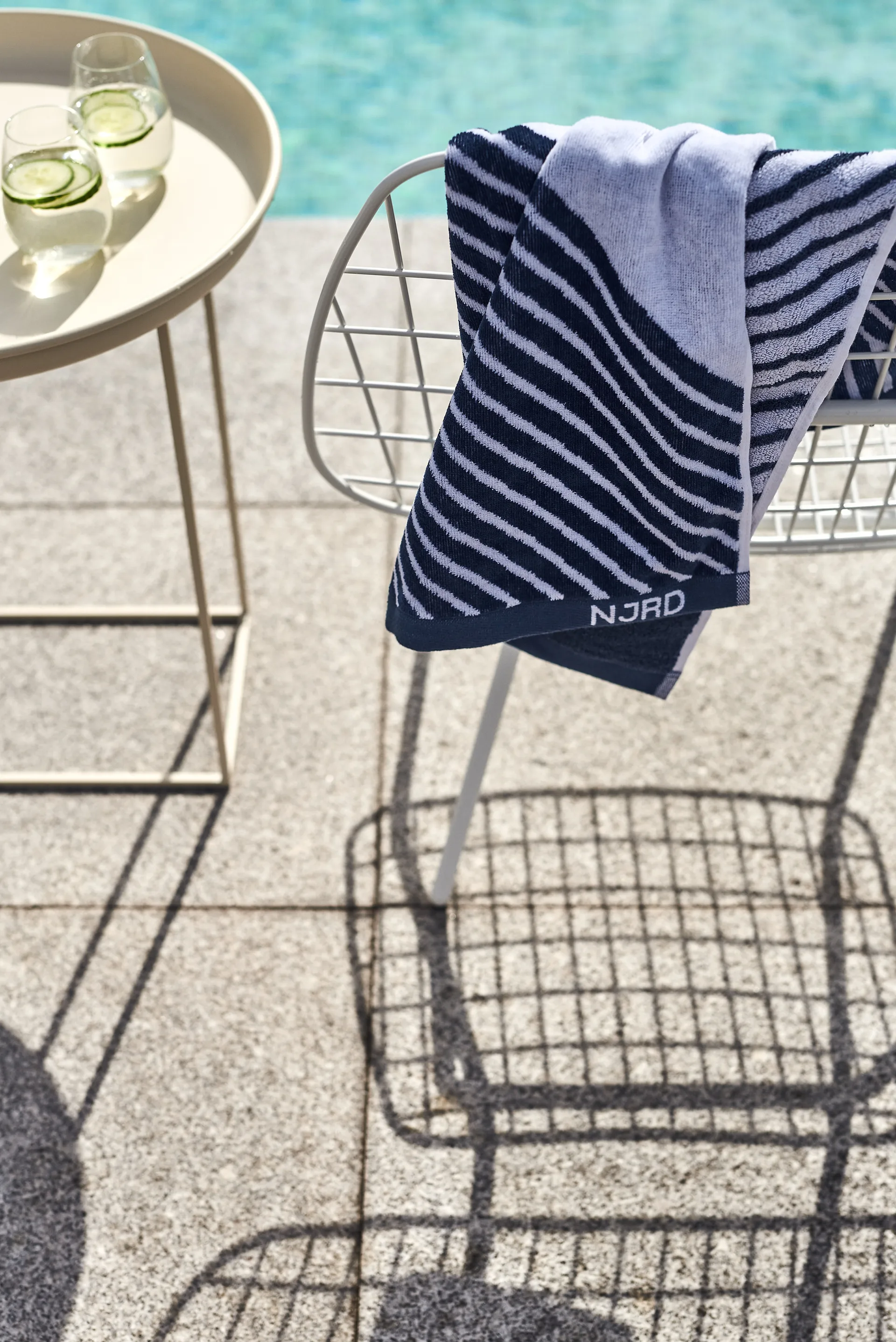 Set asciugamani Stripes 4 pezzi - Blu,  NJRD