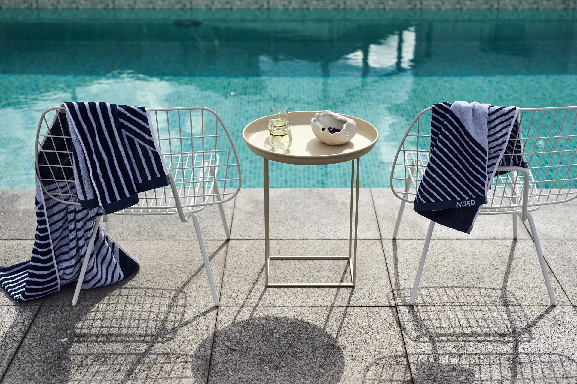 Set asciugamani Stripes 4 pezzi - Blu,  NJRD