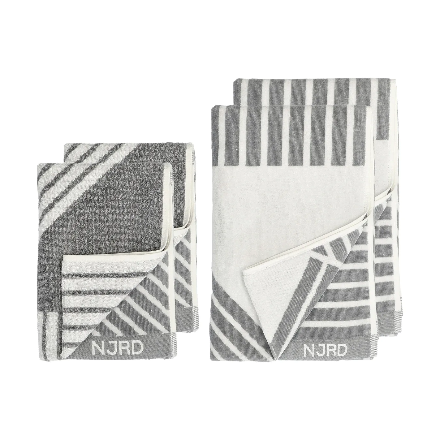 Set asciugamani Stripes 4 pezzi - Grigio,  NJRD
