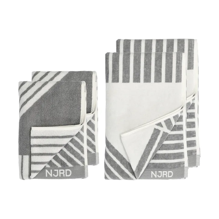 Set asciugamani Stripes 4 pezzi - Grigio - NJRD