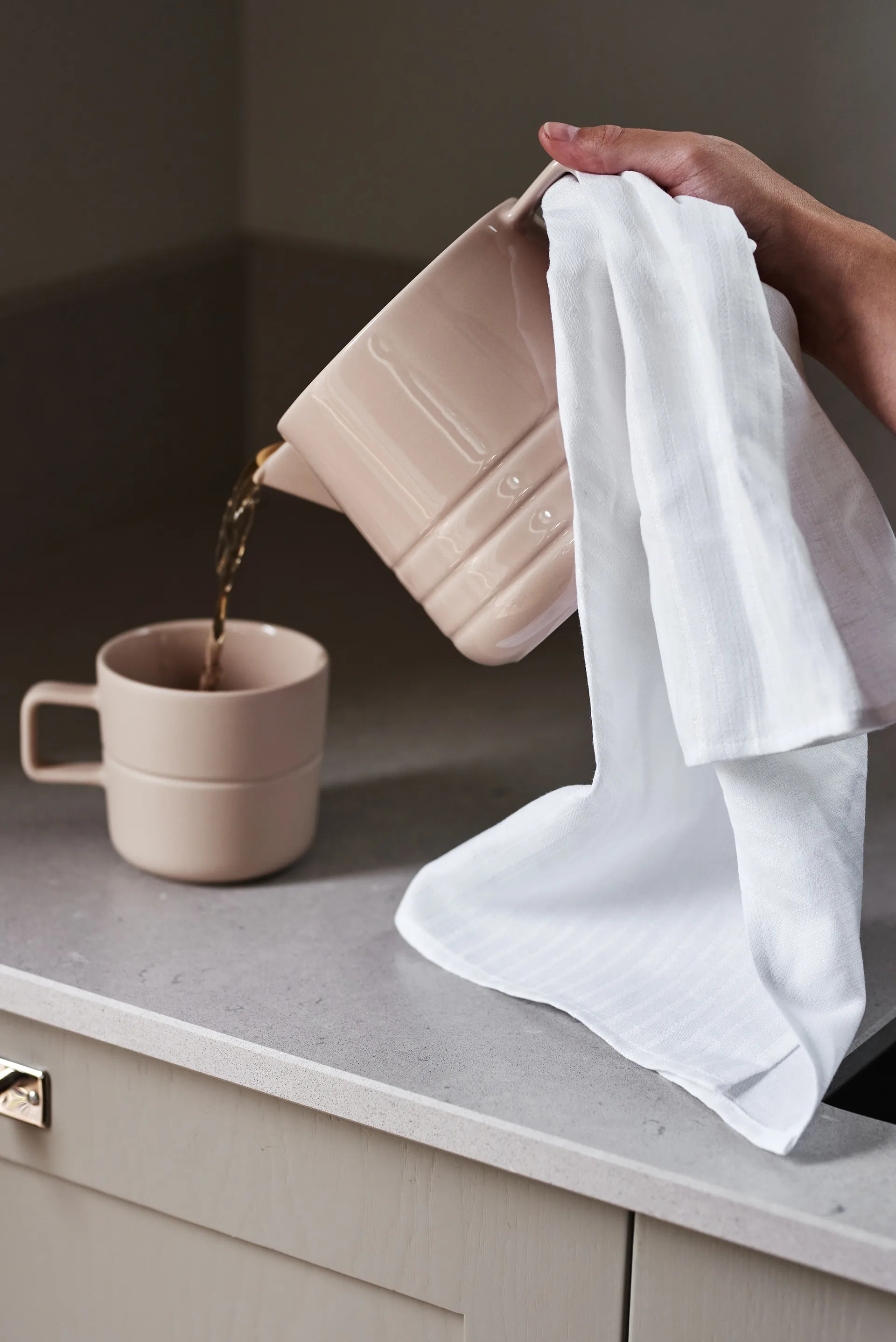 Strofinaccio Stripes 47x70 cm confezione da 2, Bianco NJRD