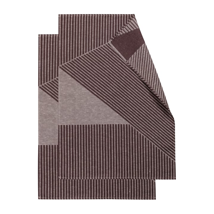 Strofinaccio Stripes 47x70 cm confezione da 2 - Marrone-bianco - NJRD